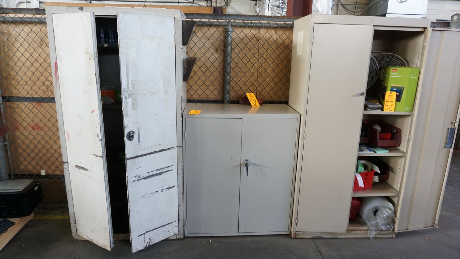 Asst. Metal Door Storage Cabinets with Contents