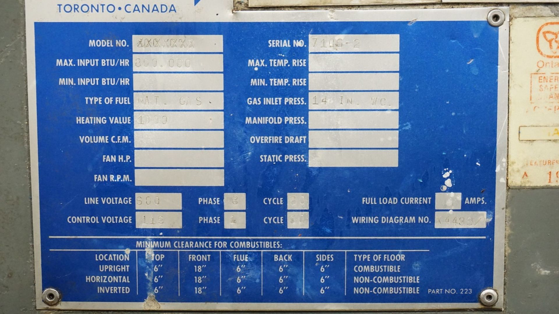 Blakeslee Model Spiral Natural Gas Fired 800,000 BTU Washer - Image 5 of 6