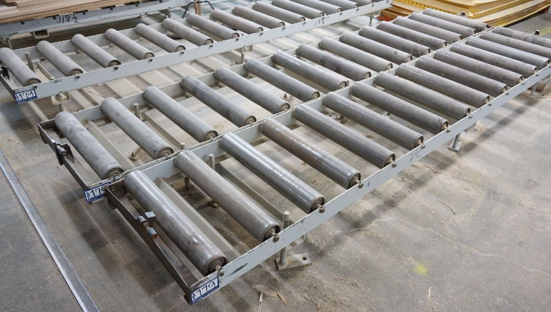 (7) Roller Conveyors, Various Size 21" Wide x 21' , 10' , 6.5' Sections
