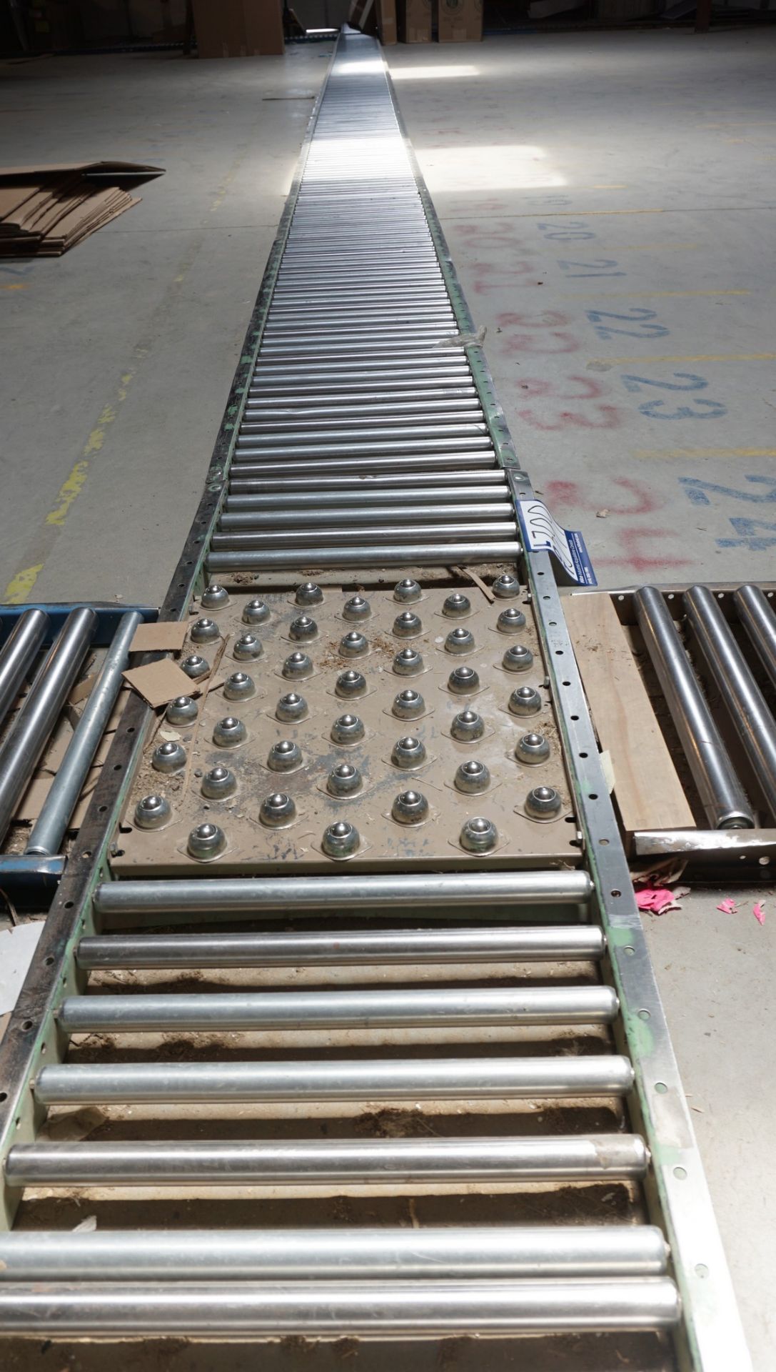 Approx. 470' x 23" W Floor Mounted Roller Conveyor - Image 3 of 8