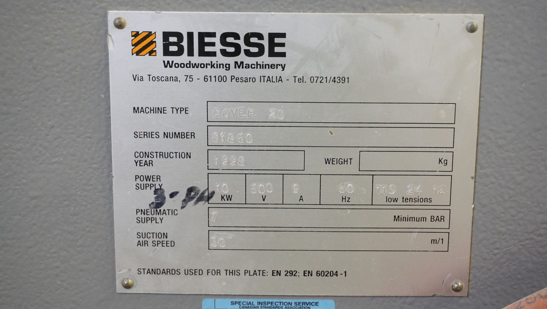 Biesse Model Rover 20 CNC Router - Image 9 of 10