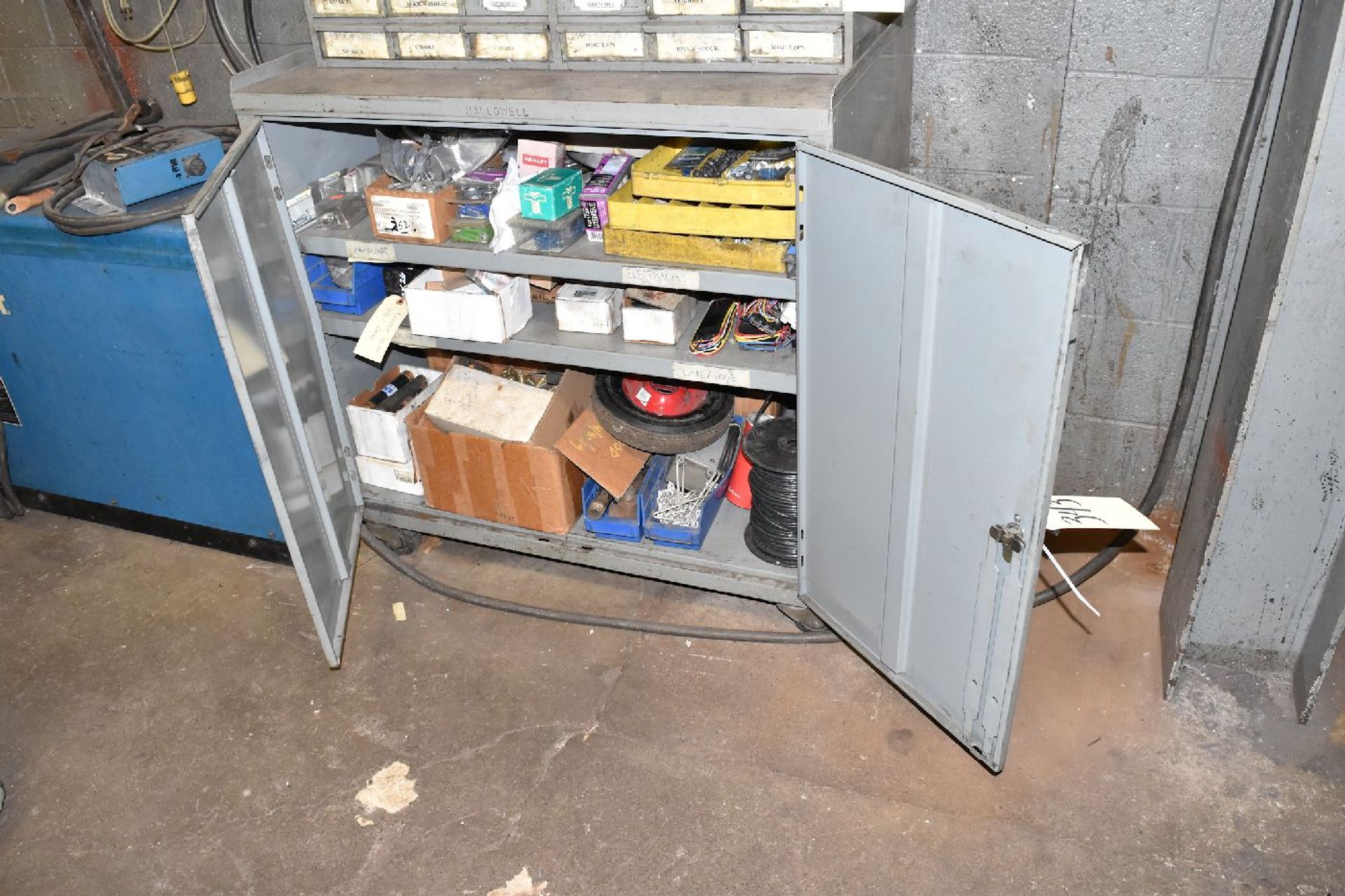 2-Door Cabinet, with Contents and 39" x 37 1/2" x 18" Shelving with Contents (Located at Inkster - Image 2 of 2