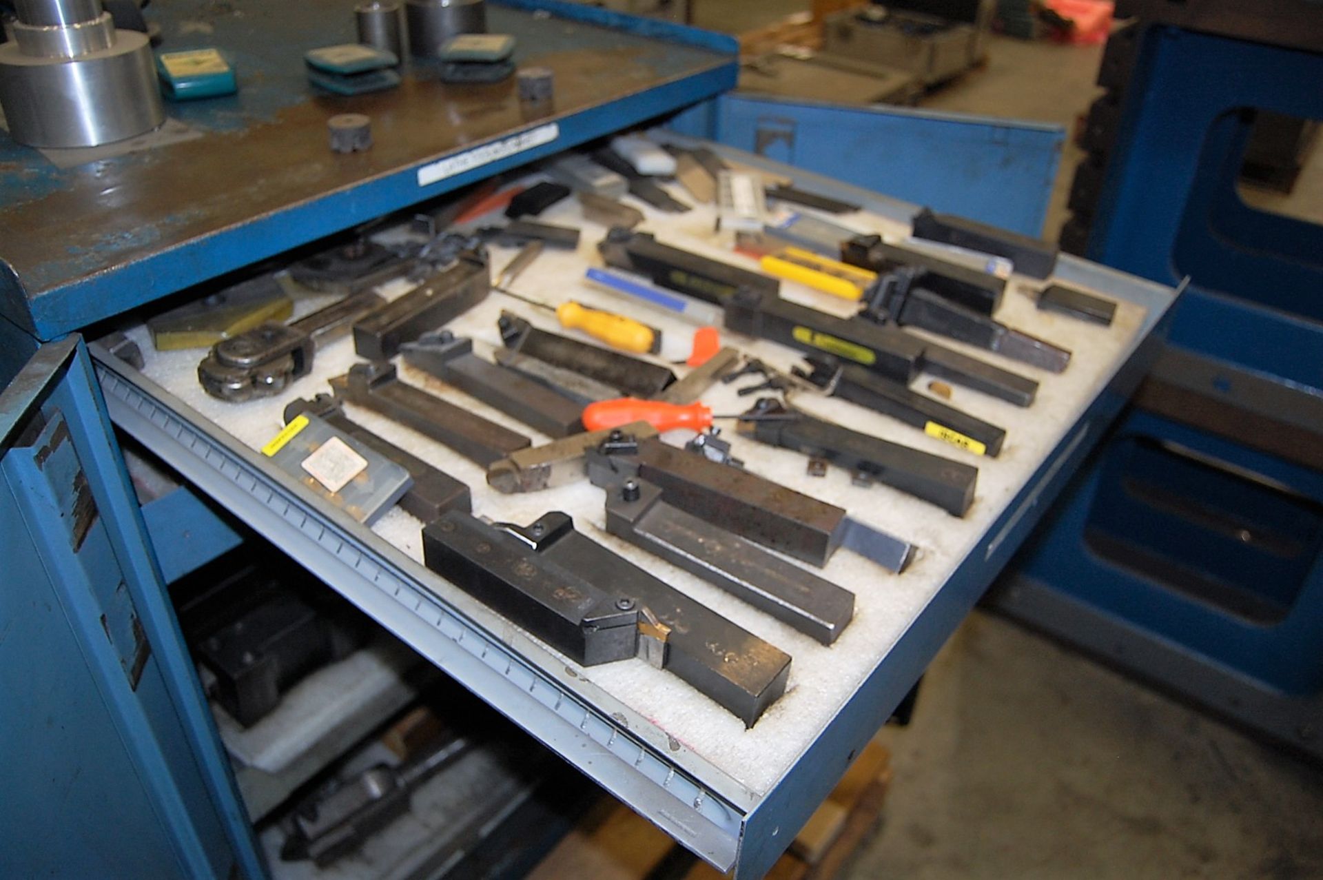 Cabinet with Assorted Lathe Tooling