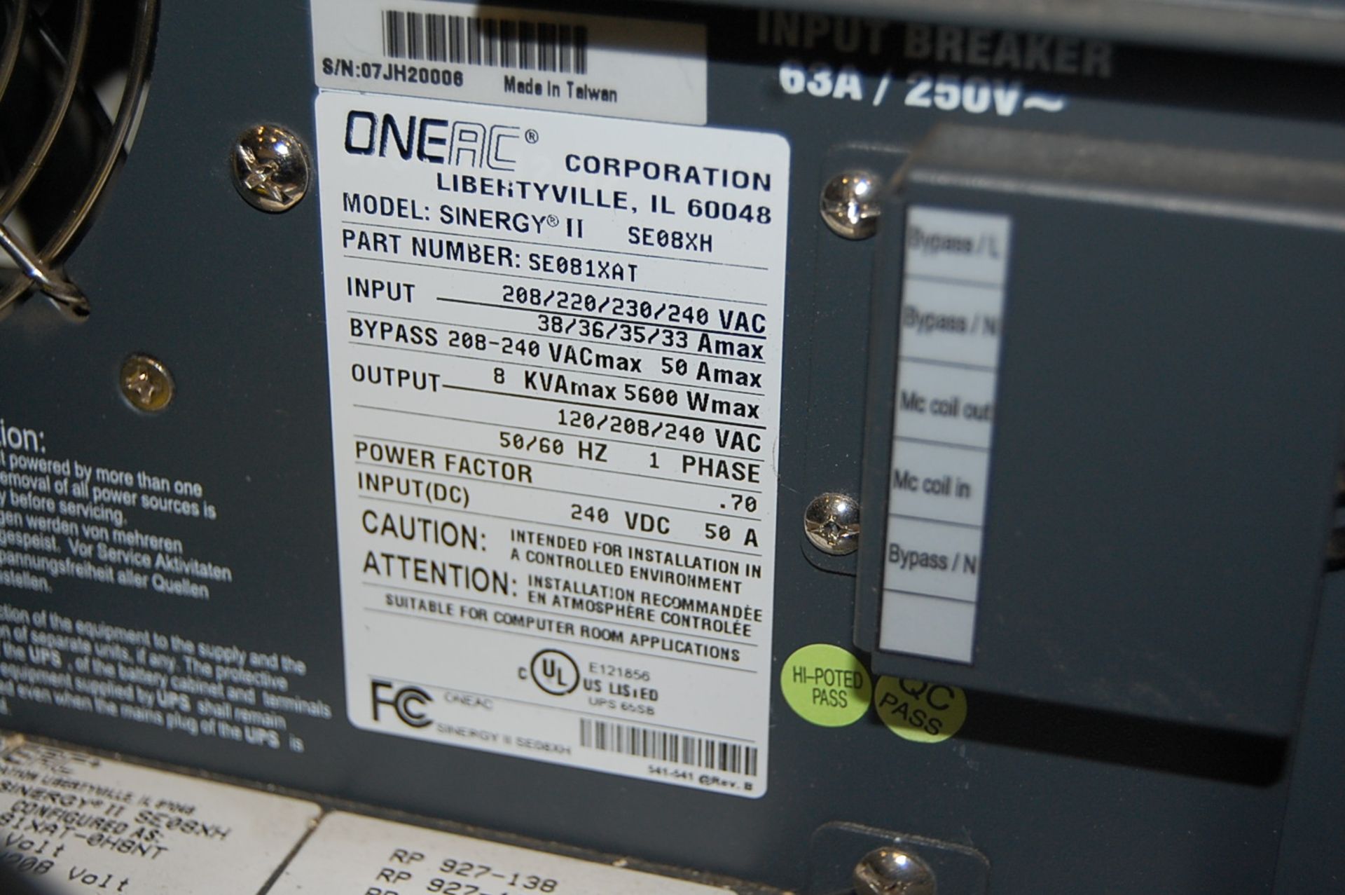 Model OneAC Uninterruptible Power Supply - Image 8 of 14