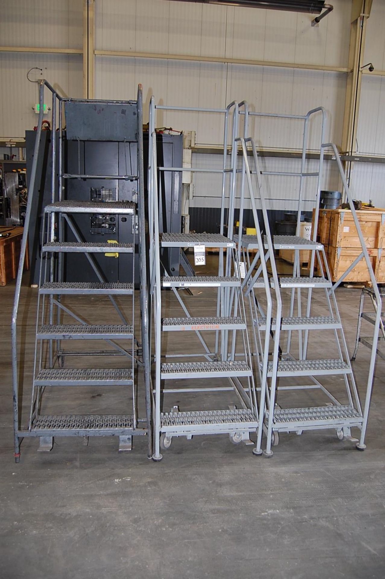 Lot of (3) Rolling Ladder