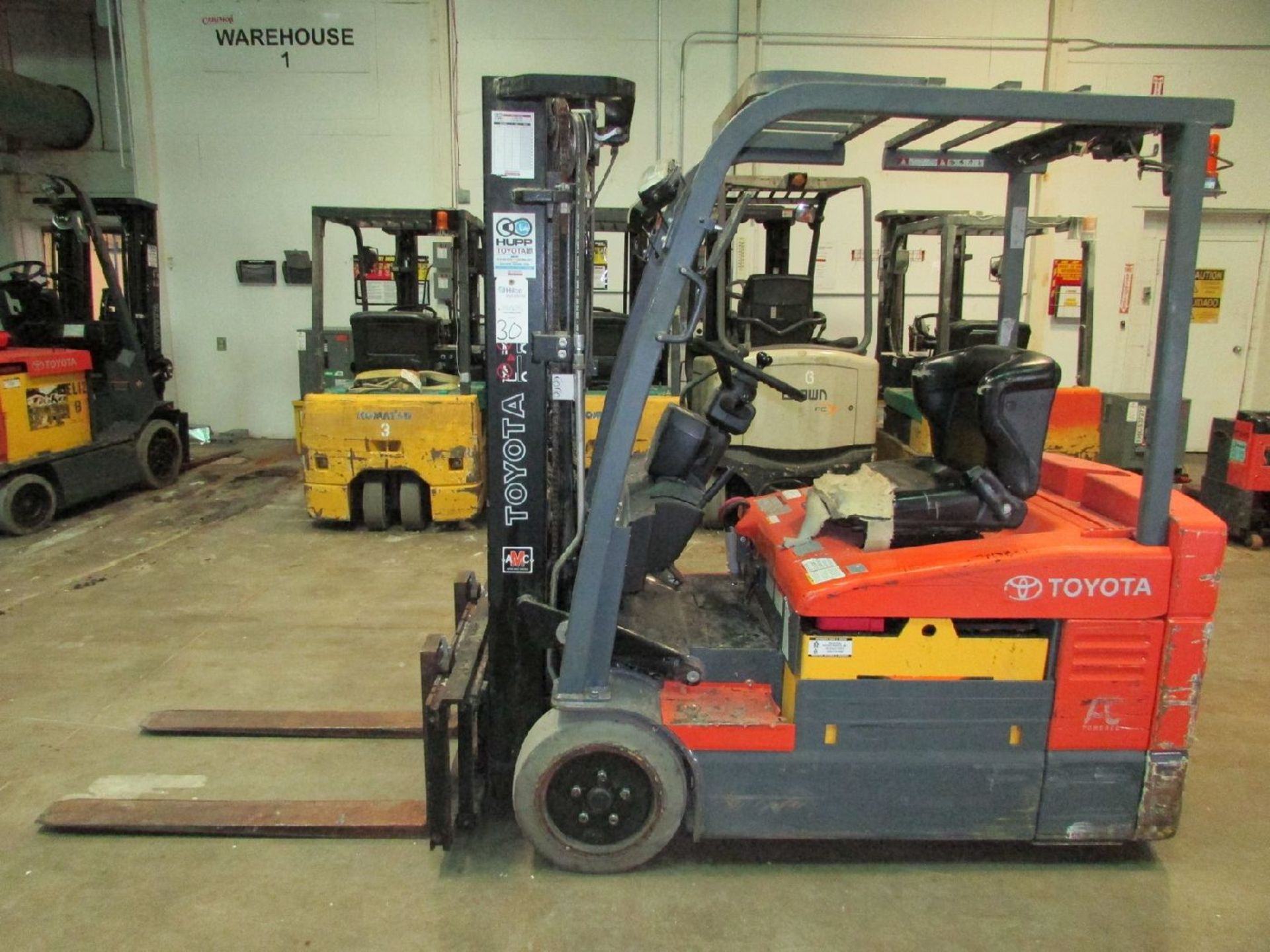 Toyota Model 7FBEU20 3-Wheel 3550 Lb. Electric Forklift Truck - Image 2 of 11