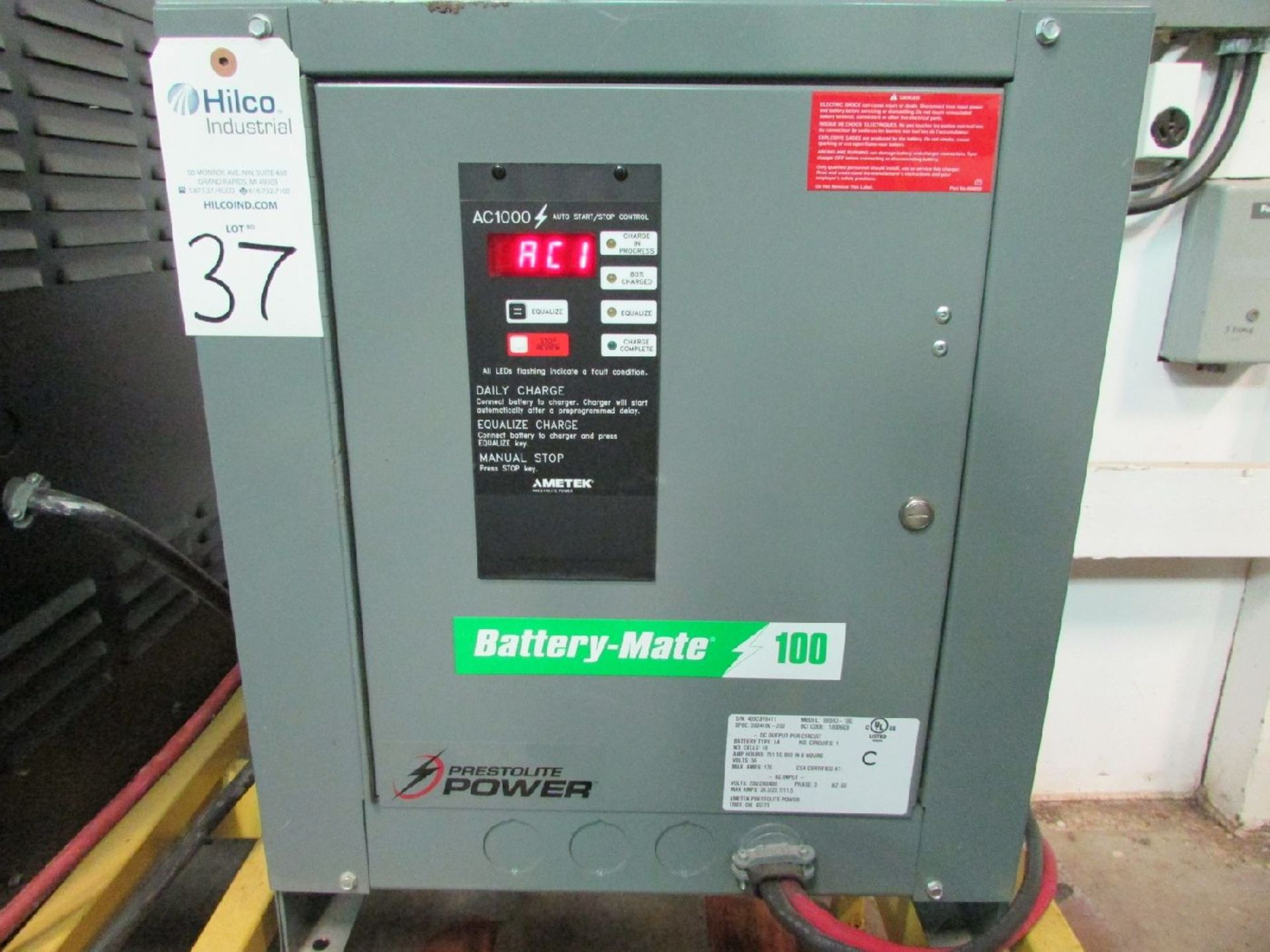 Ametek Prestolite Power Model 880H3-18G 36V Battery Charger - Image 2 of 4