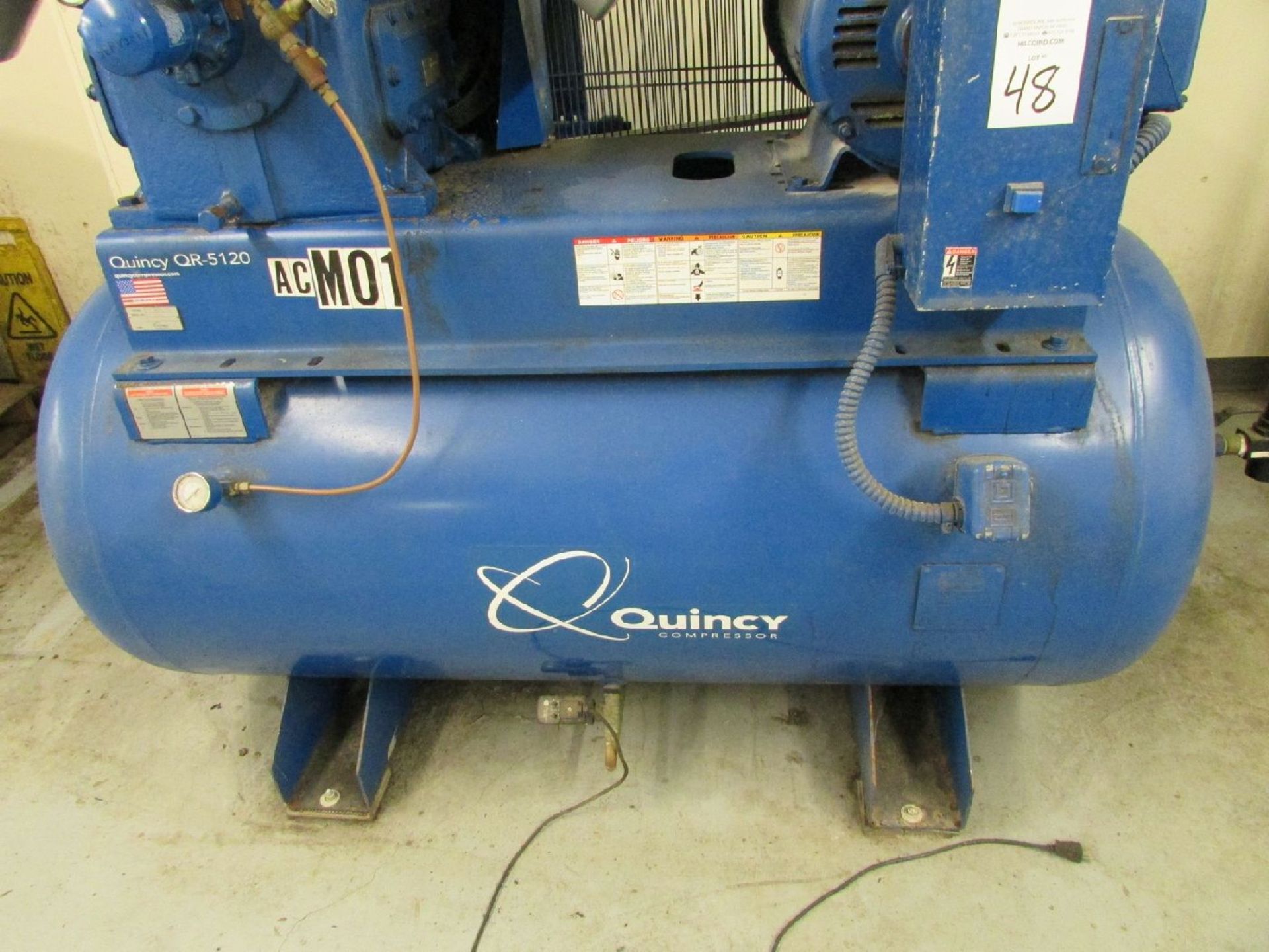 Quincy Model OR-5120 25hp Horizontal Tank Mounted Air Compressor - Image 6 of 6