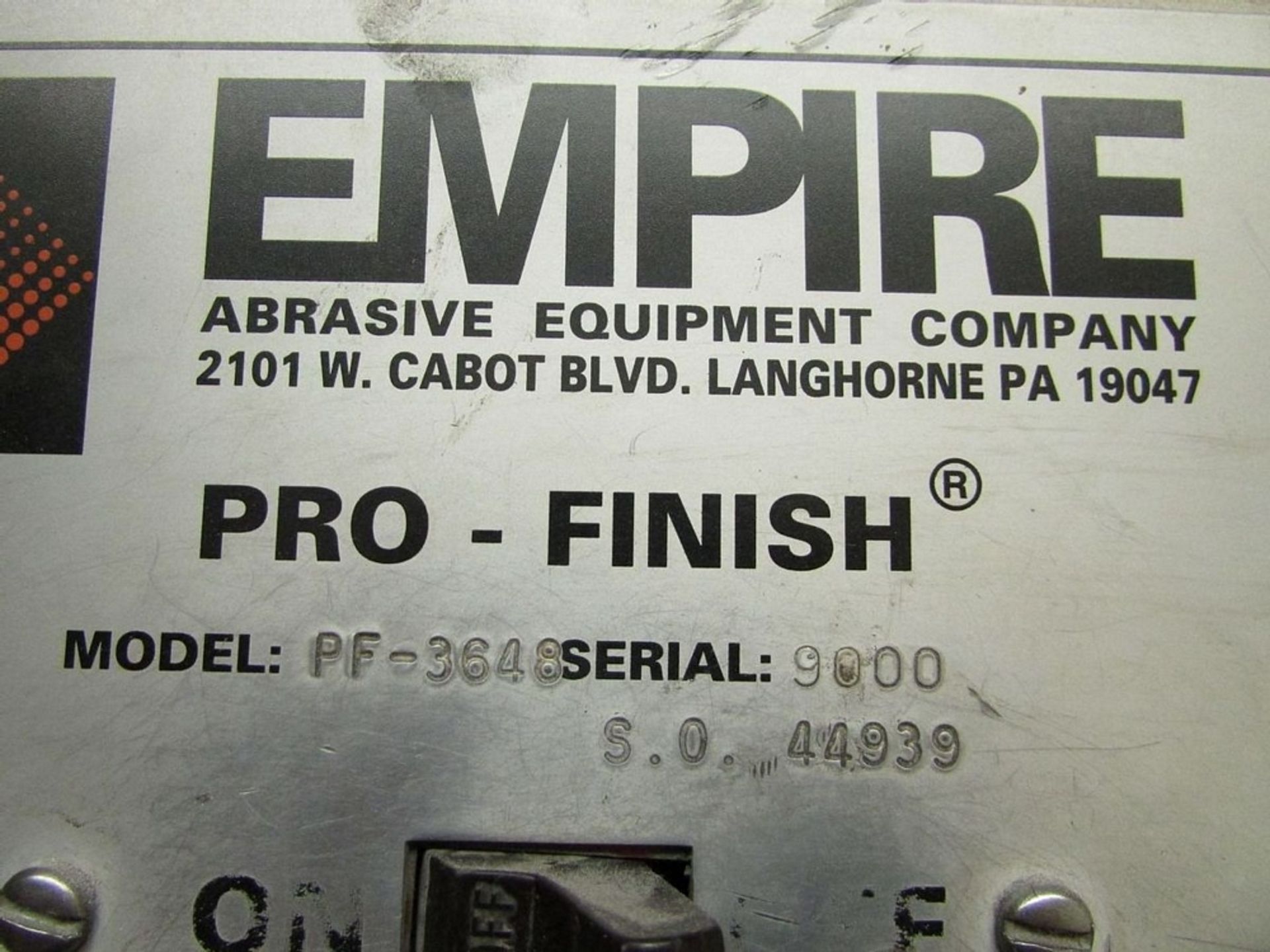 Empire Model PF-3648 Pro Finish Shot Blast Cabinet - Image 9 of 9