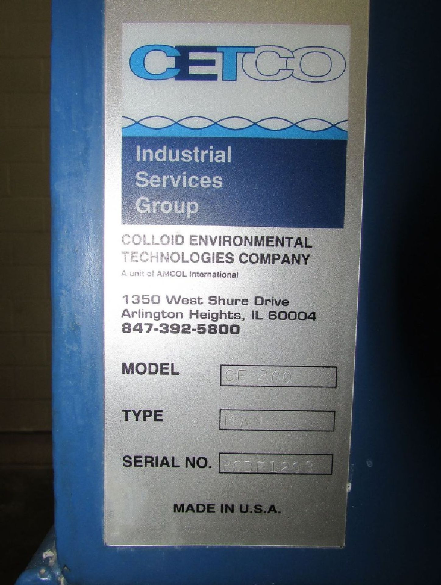Cetco Model CE200 - Type MAN Water Treatment System - Image 13 of 13