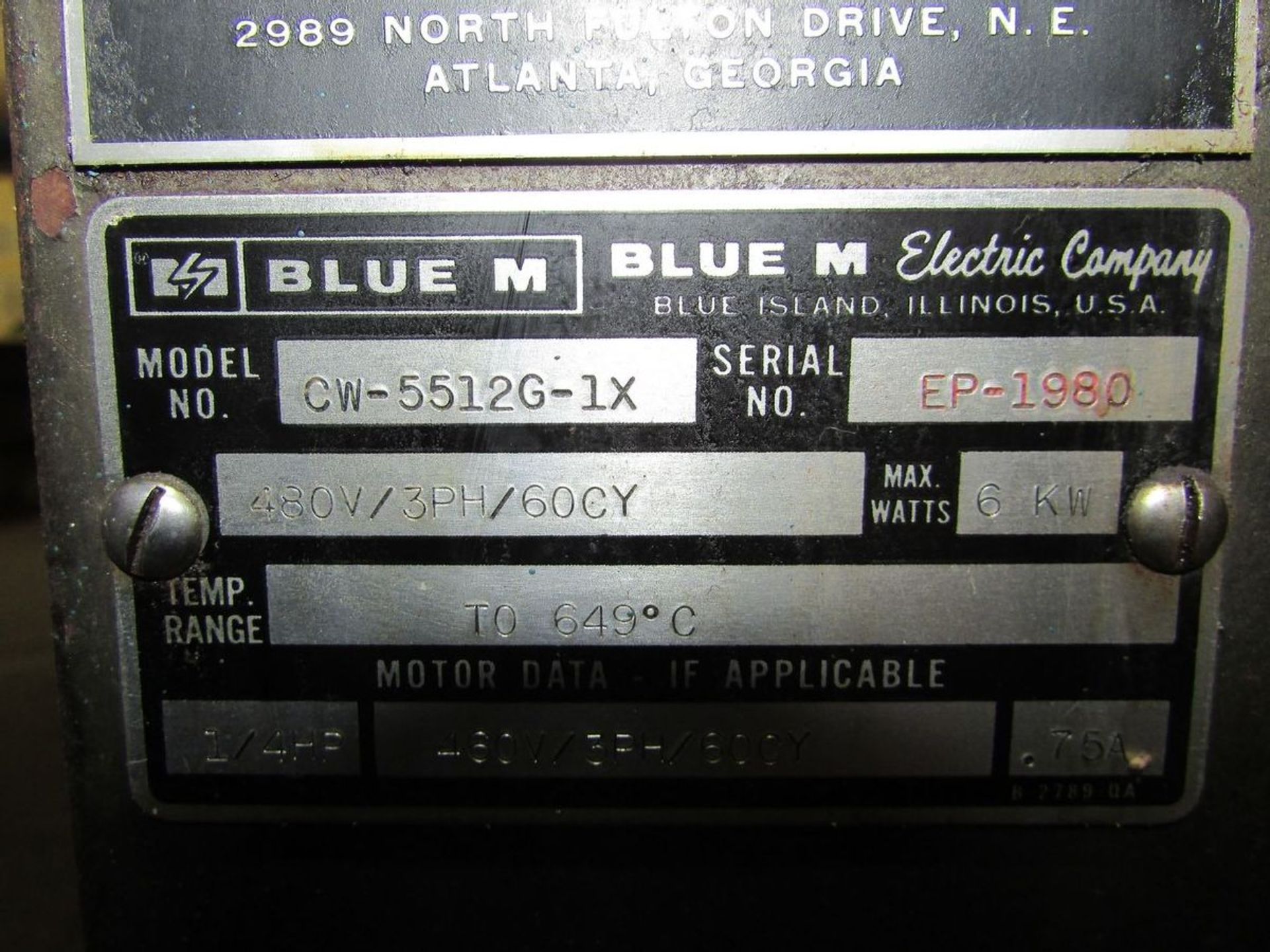 Blue M Model CW-5512G-1X Electric Furnace - Image 8 of 8