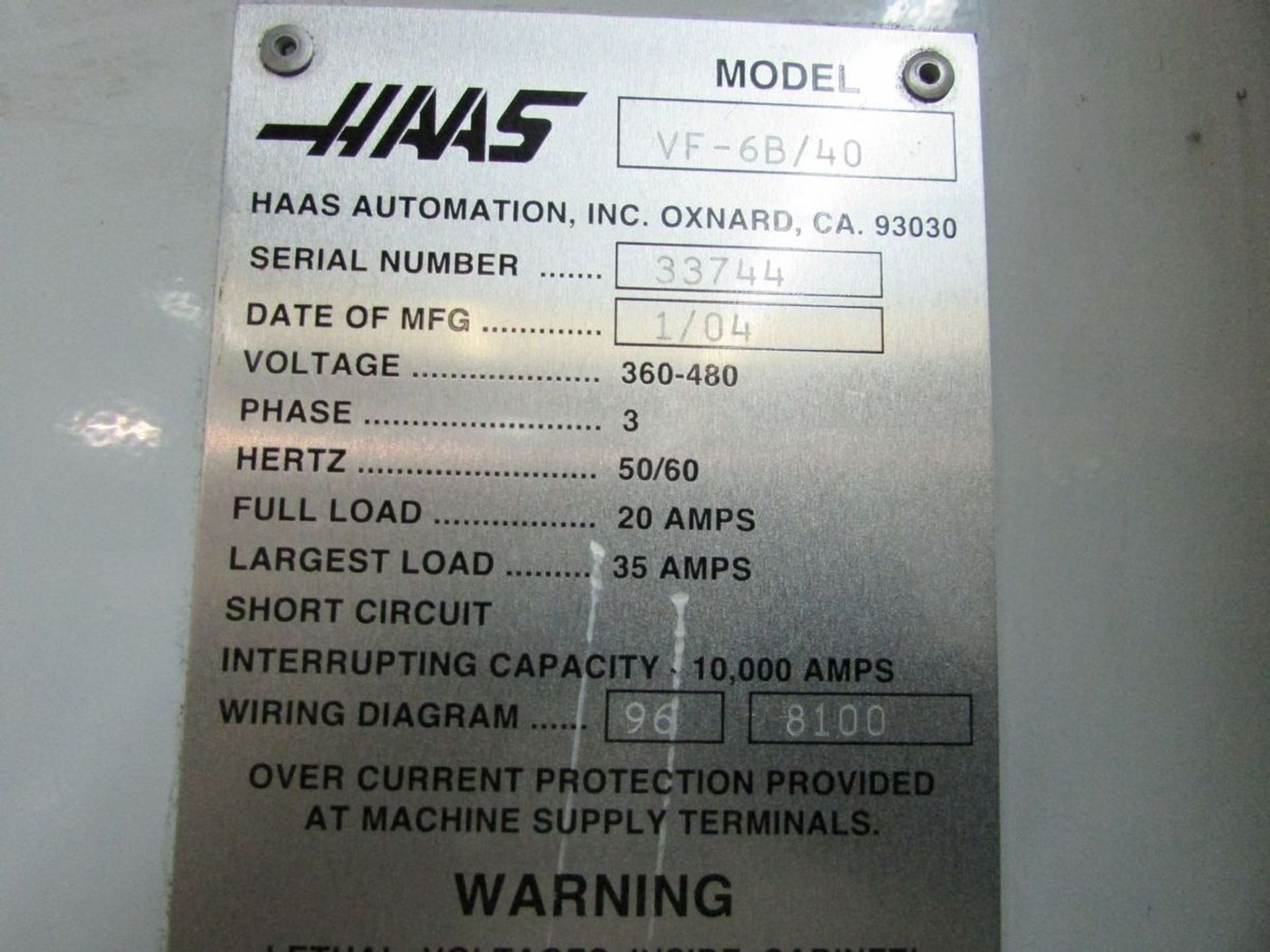 Haas Model VF6B/40 5-Axis CNC Vertical Machining Center - Image 19 of 19