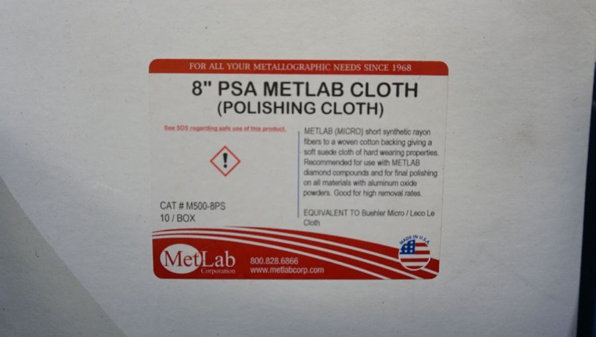 Metlab Abrasive Paper, Polishing Cloth, 8" - Image 3 of 4