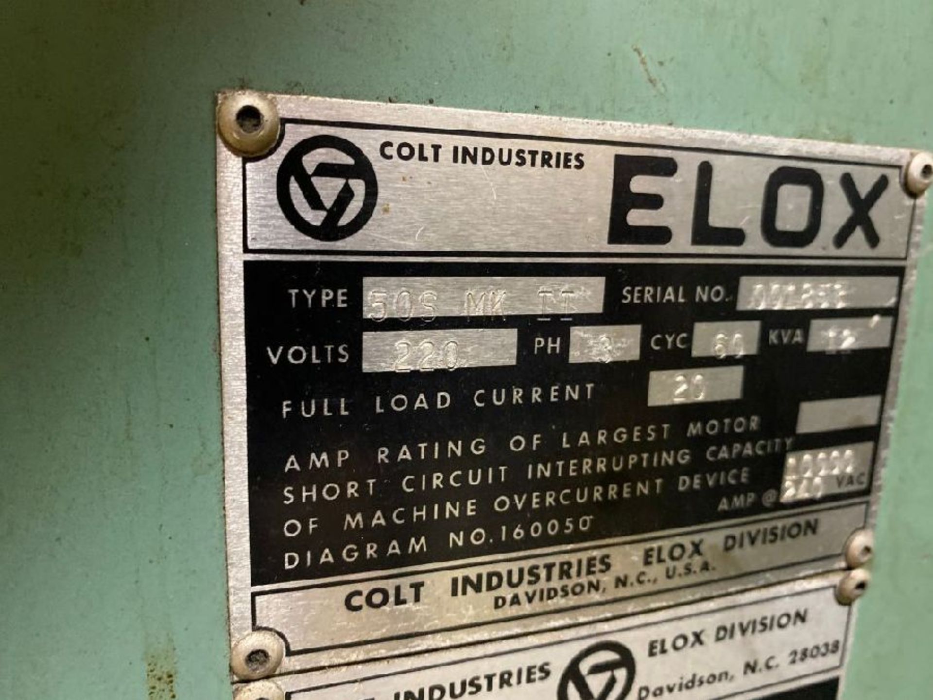 Elox Model 8-2012-DR Die Sink Electrical Discharge Machine - Image 8 of 8