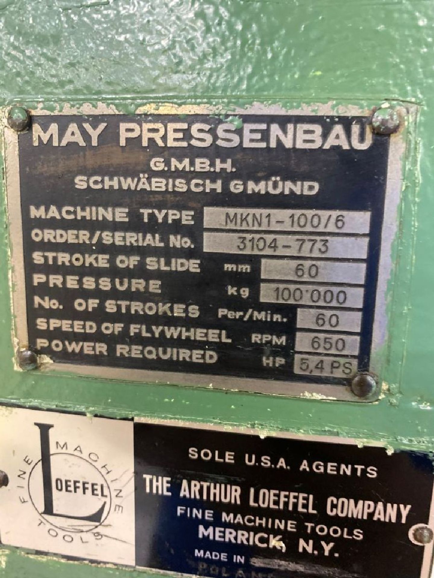 Maypress Model MKNI-100/6 Toggle Press - Image 9 of 9