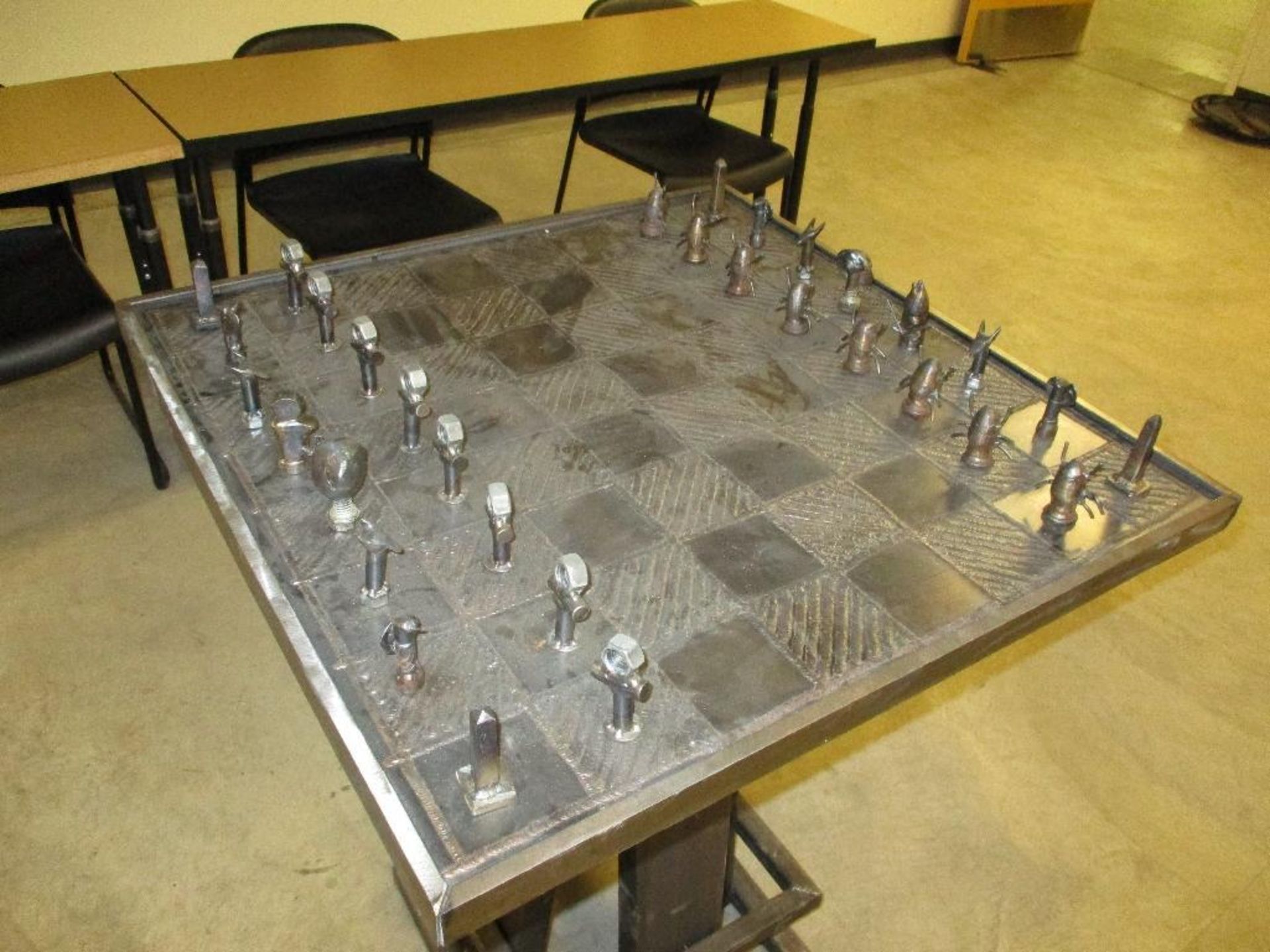 Hand Made Steal chess set - Image 3 of 4