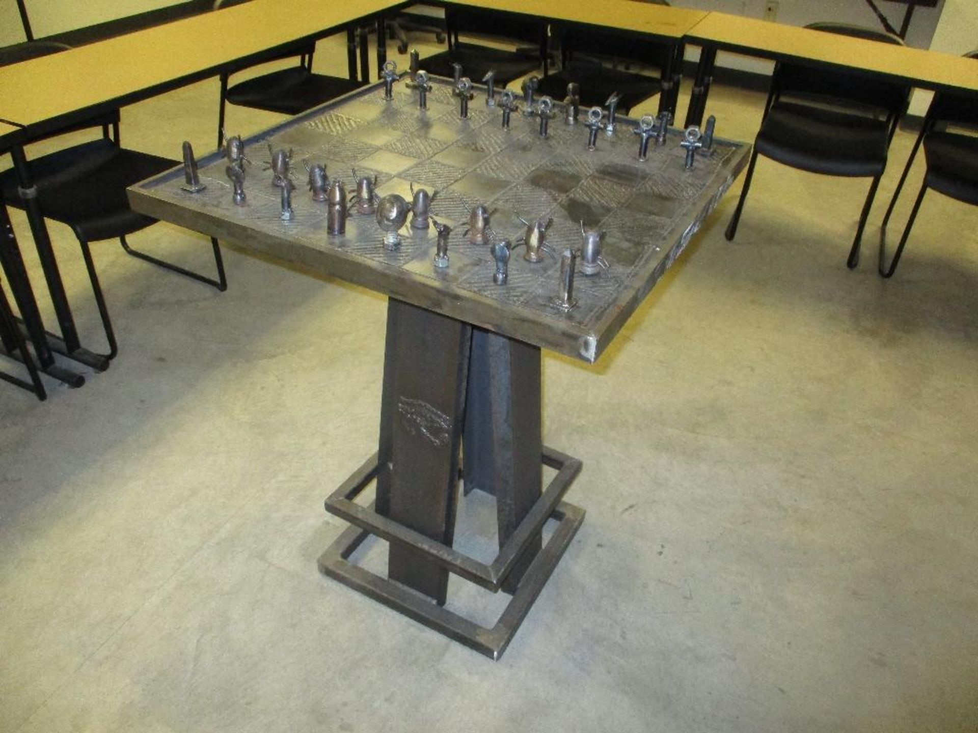 Hand Made Steal chess set - Image 4 of 4