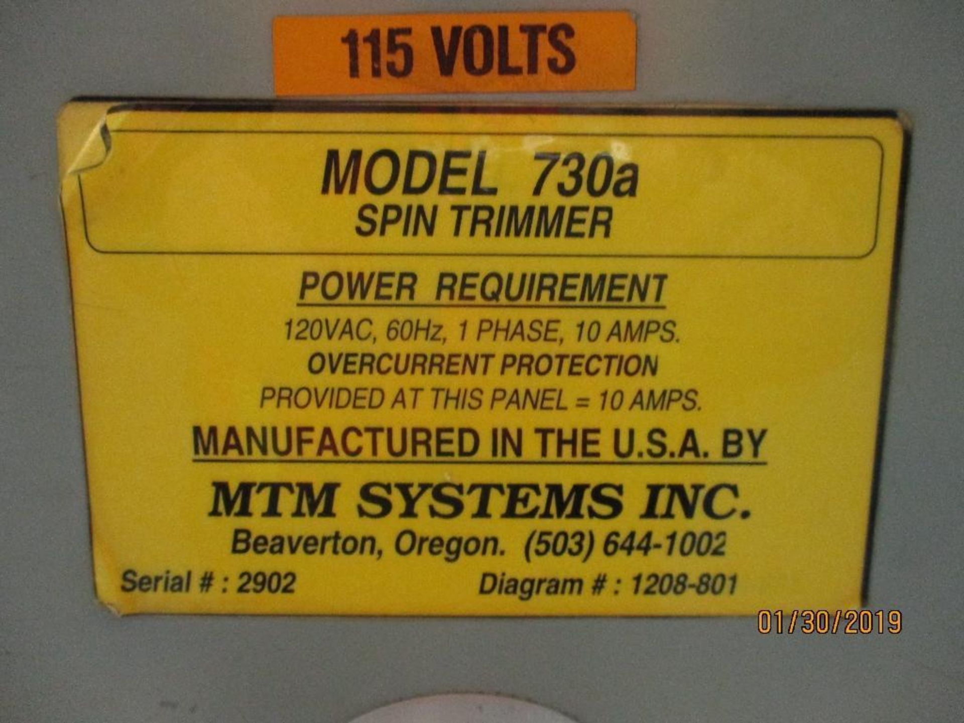 MTM Systems Spin Trimmer M/N 730A - Image 3 of 3