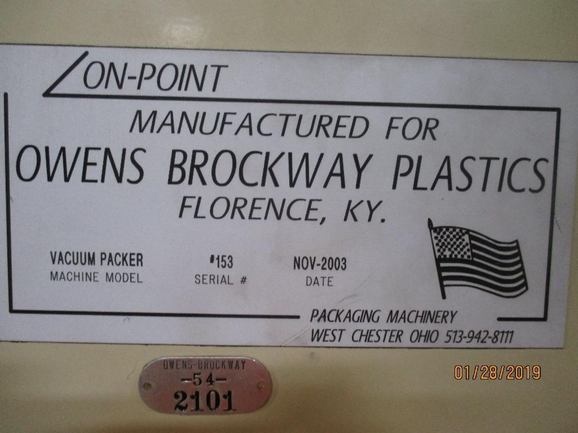 On Point Vacu-Pac Case Packer S/N 153 Mfg. Date 11-03 - Image 5 of 5