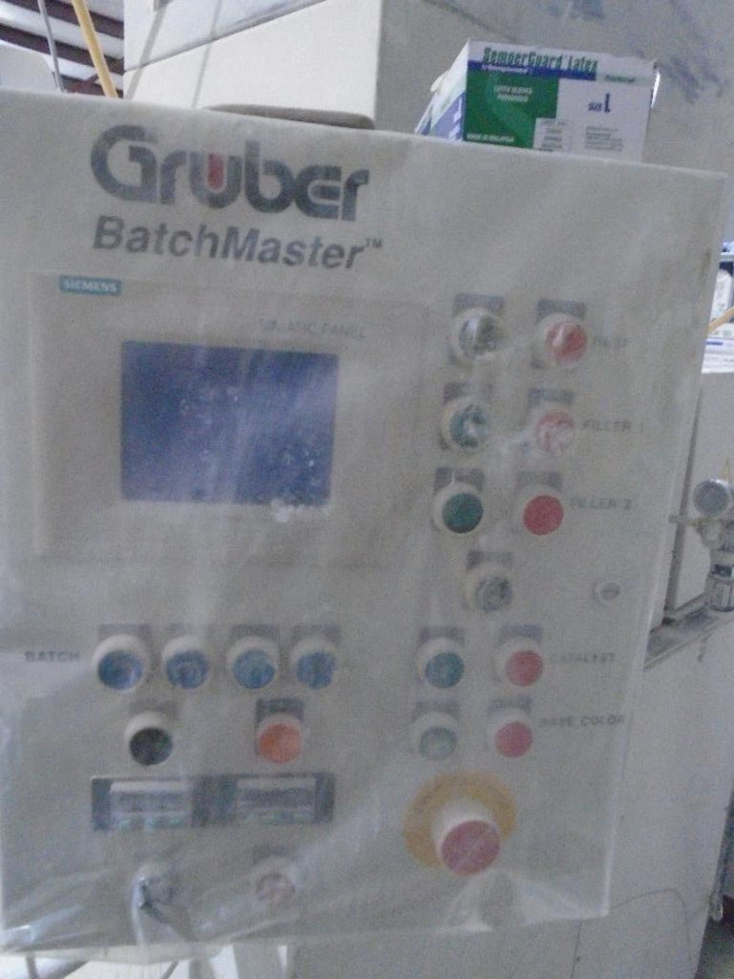 Gruber Batchmaster mixer w/control panel, hopper stand and elevator, 1 bucket and 2 extra paddles - Image 2 of 9