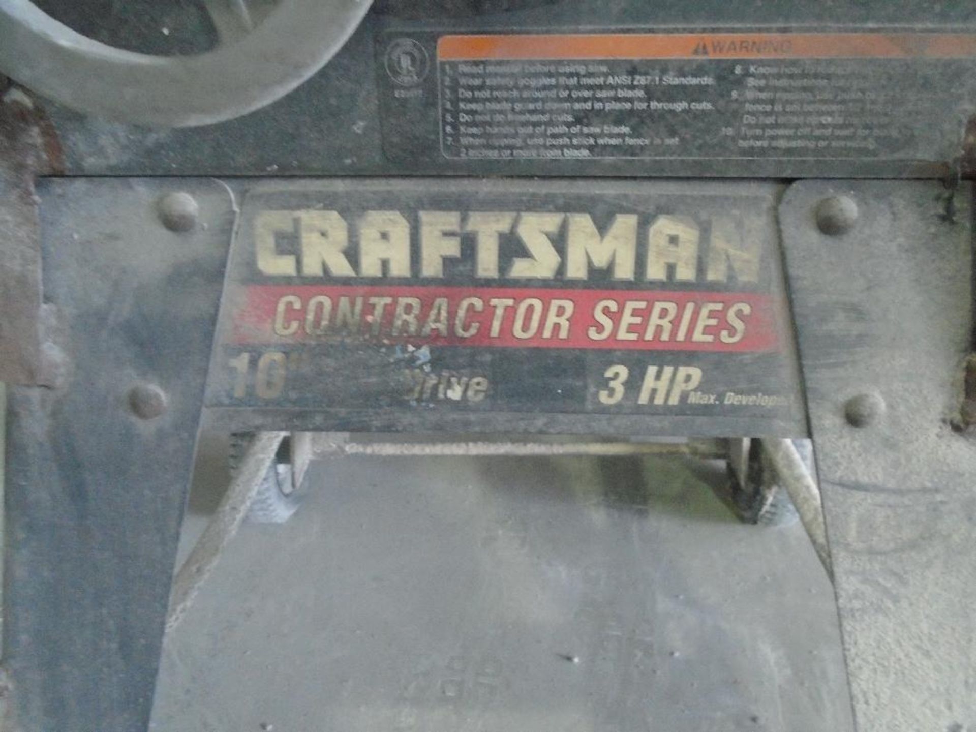 Craftsman Contractor Series 3hp belt driven 10" table saw - Image 2 of 3