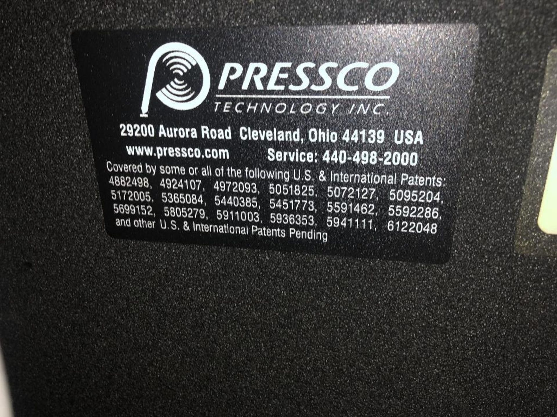 1 ea. Pressco Model : INTELLISPEC Serial II, S/N 6574, Power 120vca/ Single Phase/ 8.3amps, Dimensio - Image 10 of 10