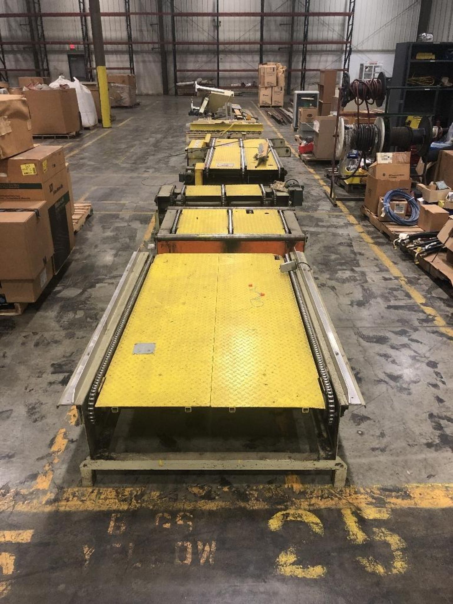 6 Sets of Pallet Conveyor Belt and 1 Pop Up Conveyor Belt with Control Panel