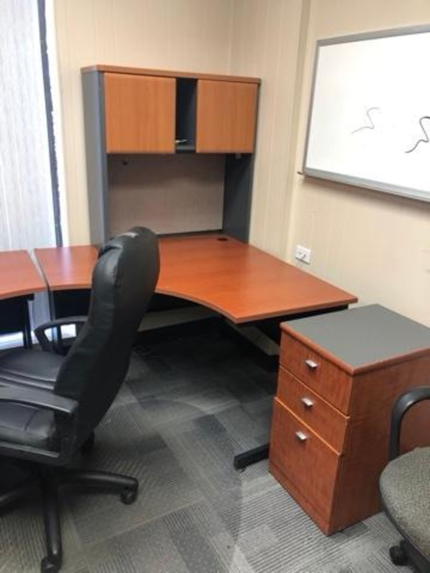 Office Furniture,To include: (1) Office Desk 96" x 83"x 30"; (1) Quartet Dry Erase Board 36"x 24"; ( - Image 2 of 5