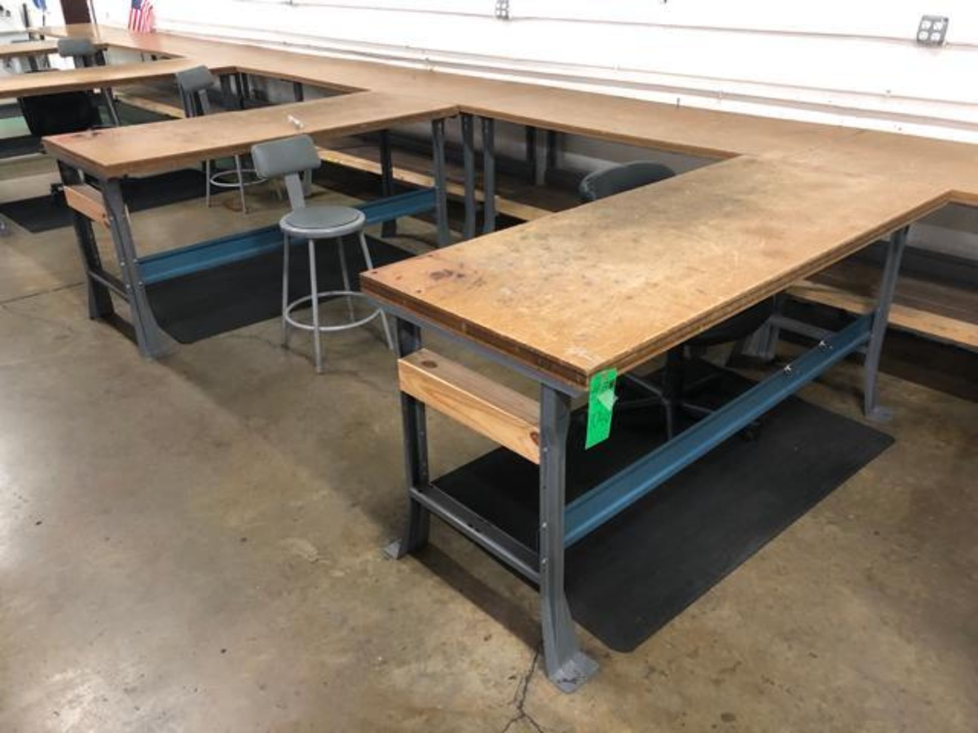 (5) Wood Top Shop Bench with Metal Base 30"x 72"x 34".