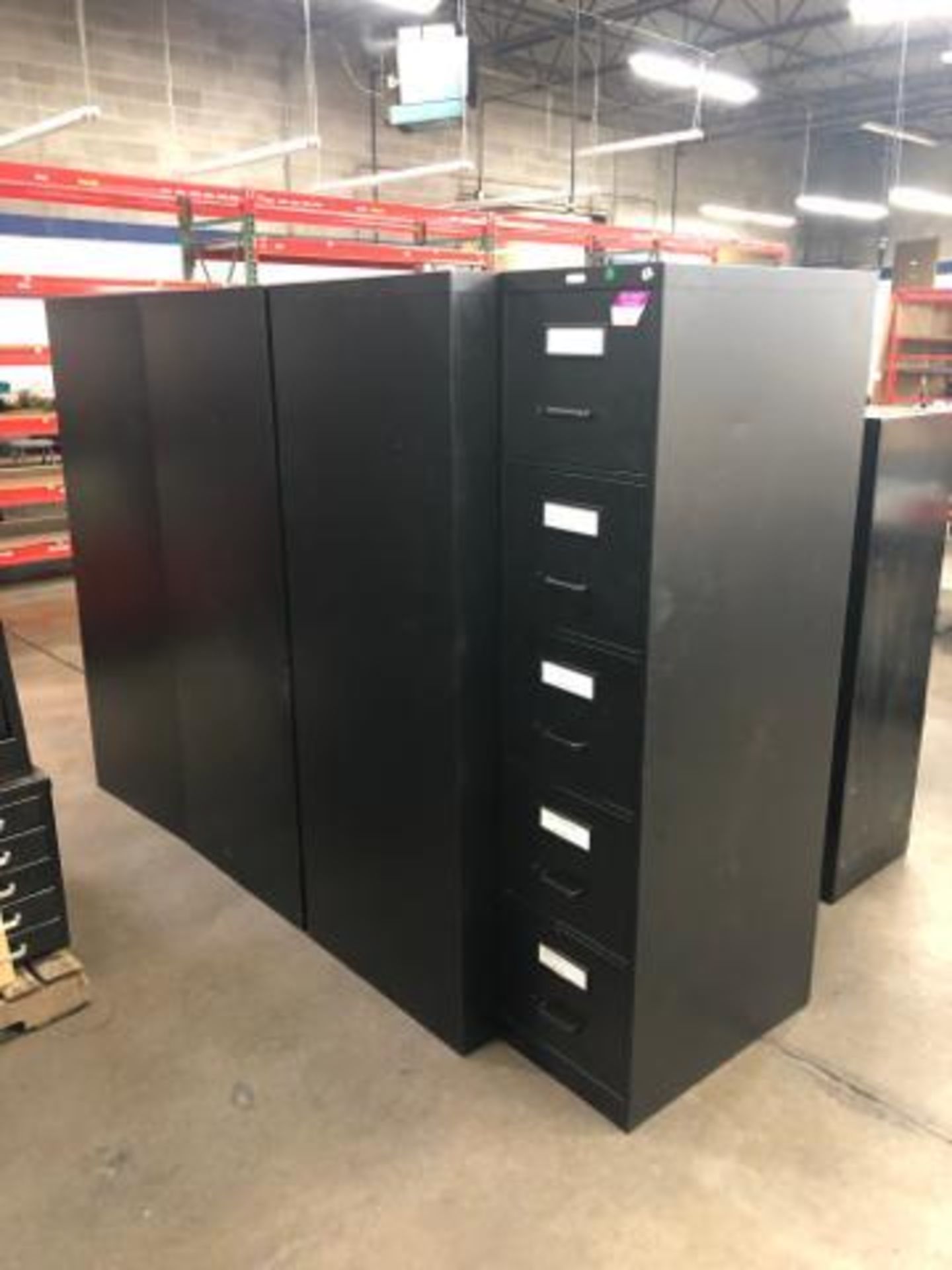 (7) Uline 5 Drawers file cabinets 15"x 25"x 64". - Image 4 of 6