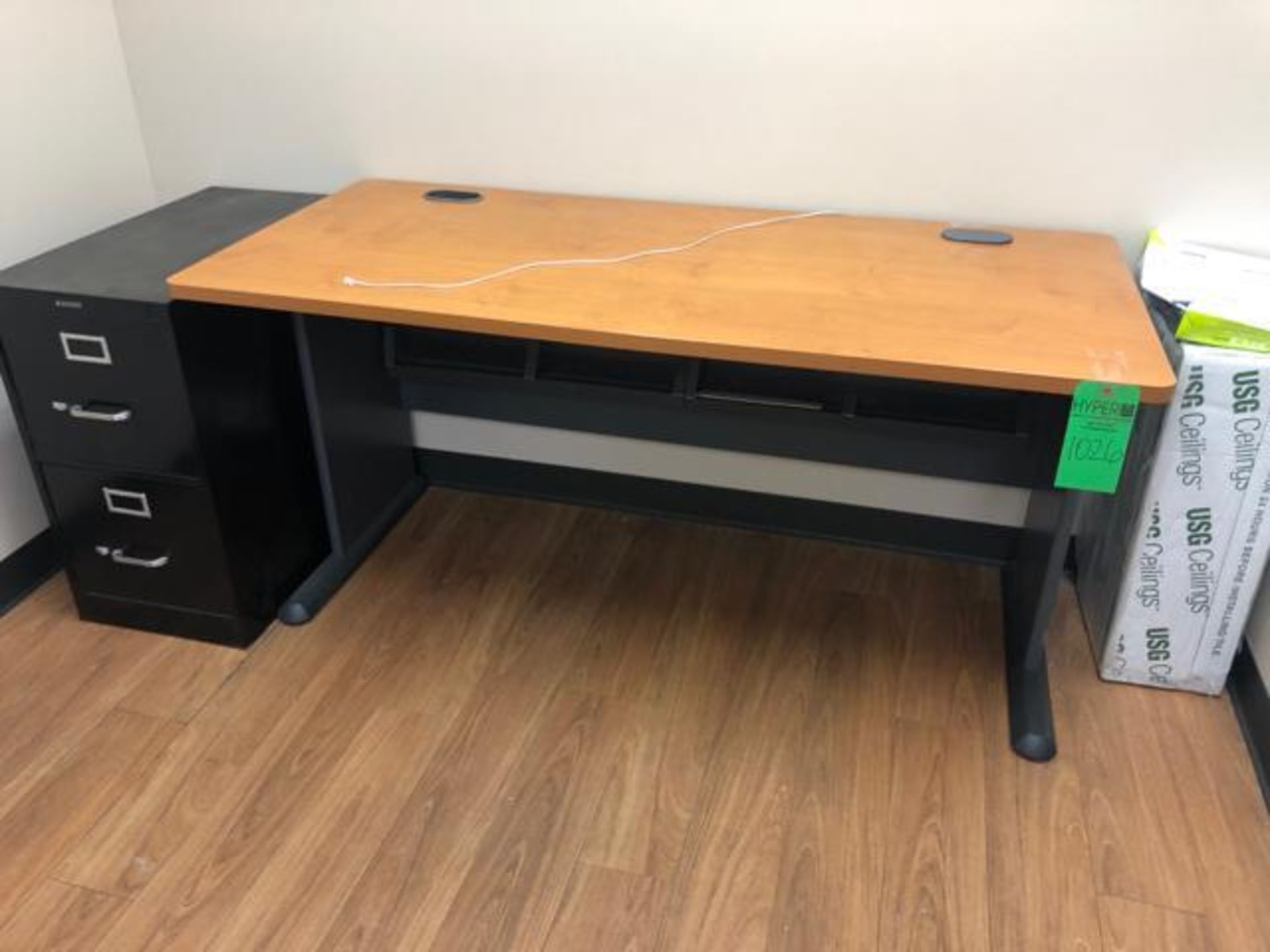 Office Furniture,To include: (1) Wood Top Office Desk with Metal Base 60" x 27"x 30"; (1) Tennsco 2