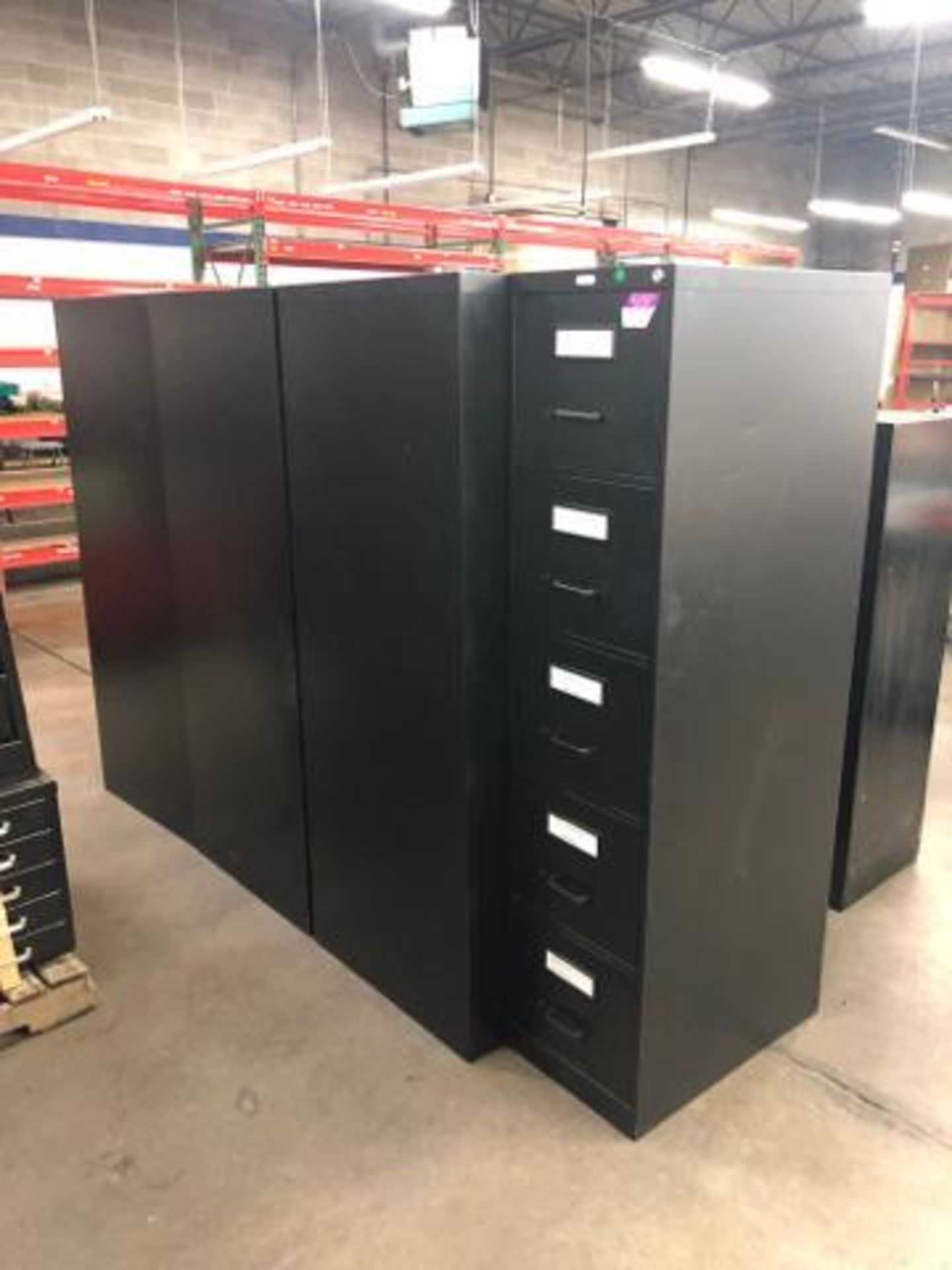 (7) Uline 5 Drawers file cabinets 15"x 25"x 64". - Image 5 of 6