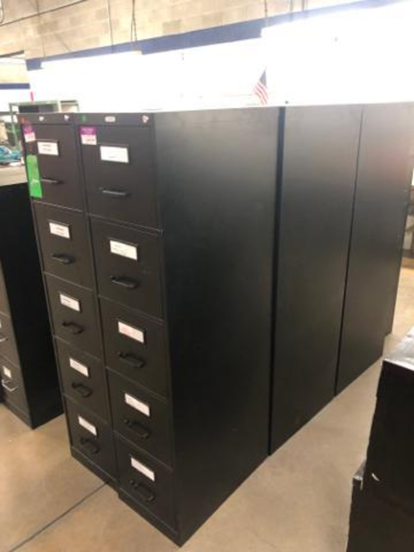 (7) Uline 5 Drawers file cabinets 15"x 25"x 64". - Image 2 of 6