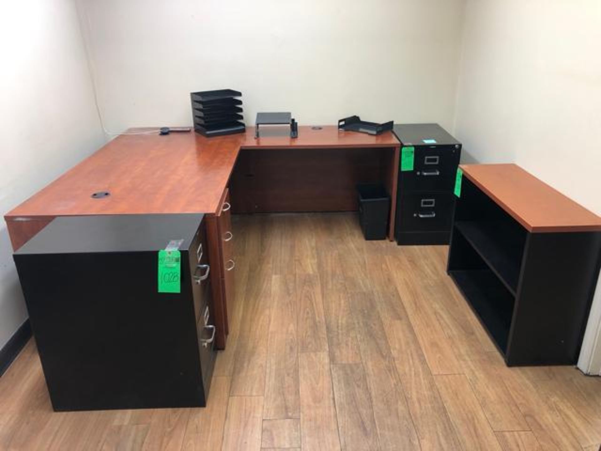 Office Furniture, To include: (1) Wood Top Office Desk 36" x 72"x 78"; (2) 2 Drawer Metal File Cabin