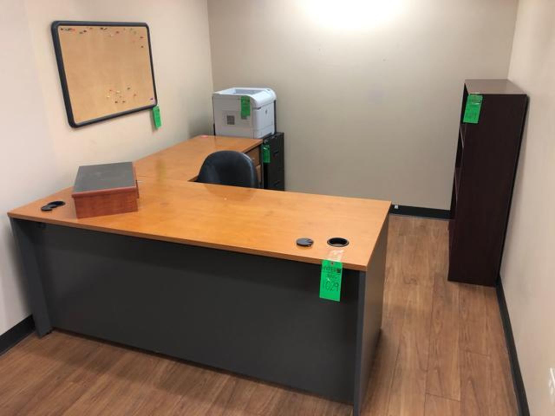 Office Furniture, To include: (1) 3 Drawer Wood Top Office Desk 71" x 78"x 30"; (2) 2 Drawer Metal F