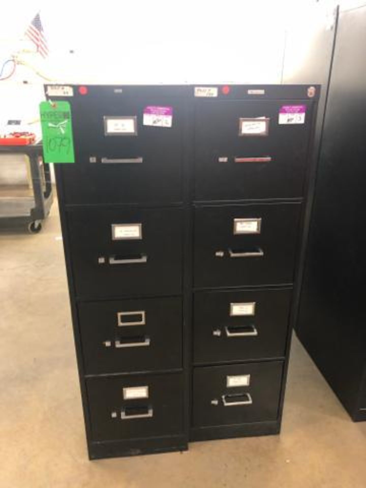 (5) Metal File cabinets 26"X 15"X 52" .