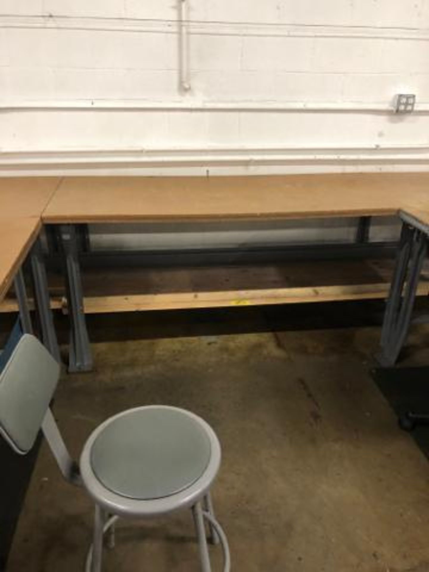 (5) Wood Top Shop Bench with Metal Base 30"x 72"x 34". - Image 3 of 6