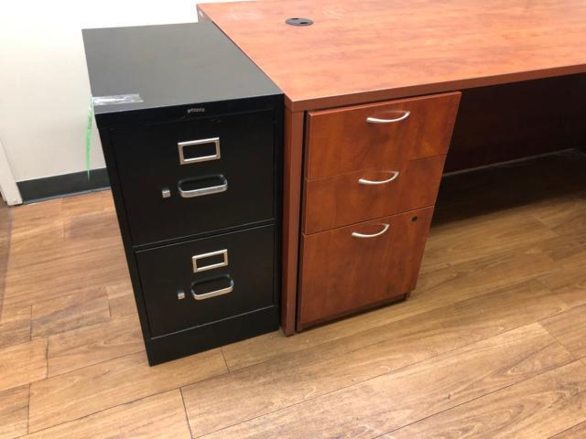 Office Furniture, To include: (1) Wood Top Office Desk 36" x 72"x 78"; (2) 2 Drawer Metal File Cabin - Image 3 of 5