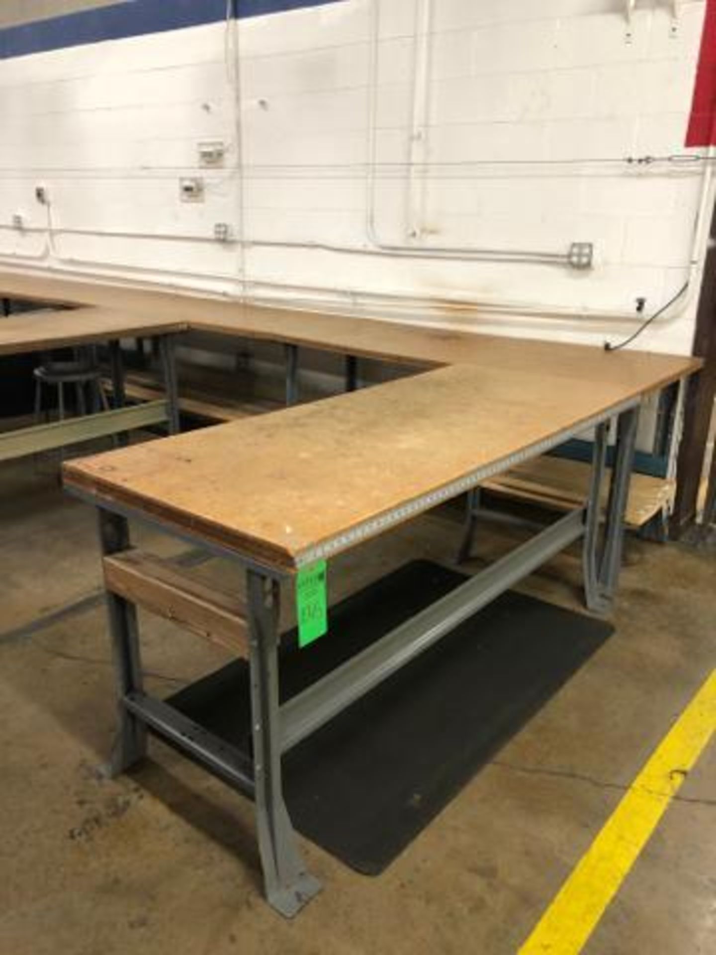 (4) Wood Top Shop Bench with Metal Base 30"x 72"x 34".