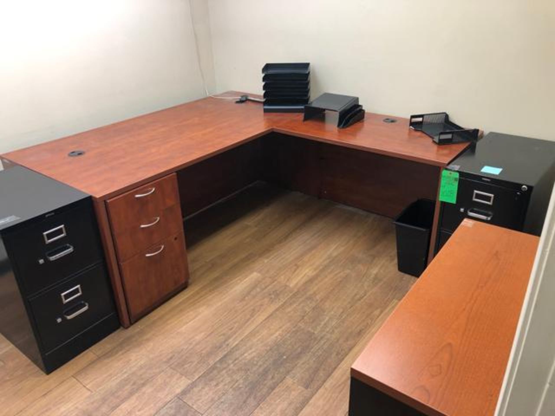 Office Furniture, To include: (1) Wood Top Office Desk 36" x 72"x 78"; (2) 2 Drawer Metal File Cabin - Image 2 of 5