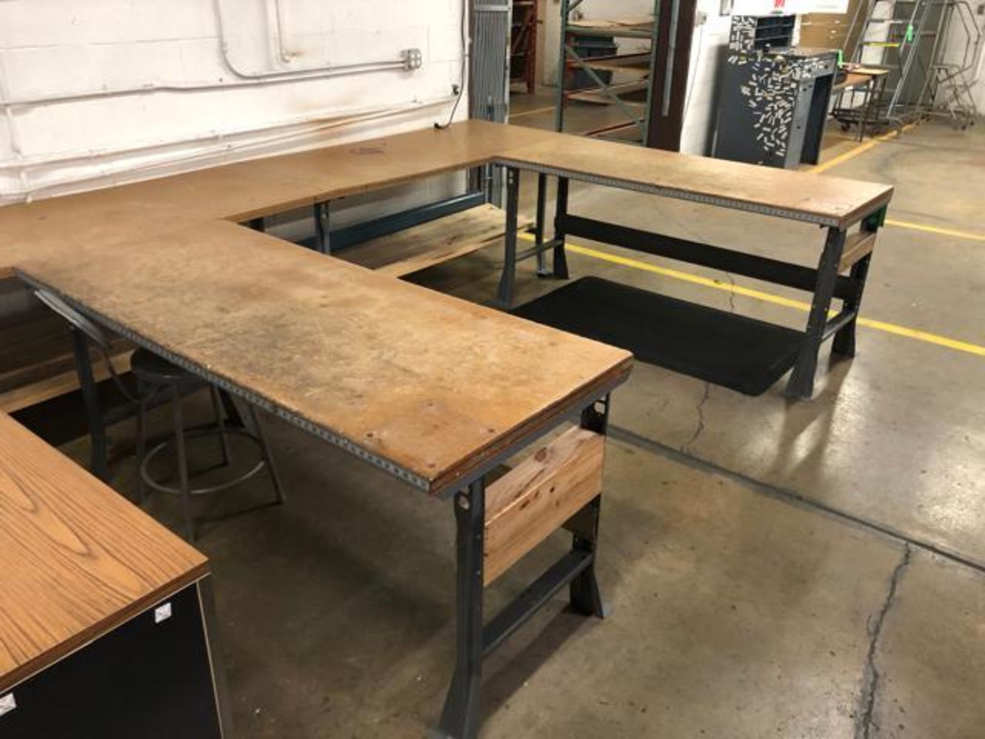 (4) Wood Top Shop Bench with Metal Base 30"x 72"x 34". - Image 2 of 4