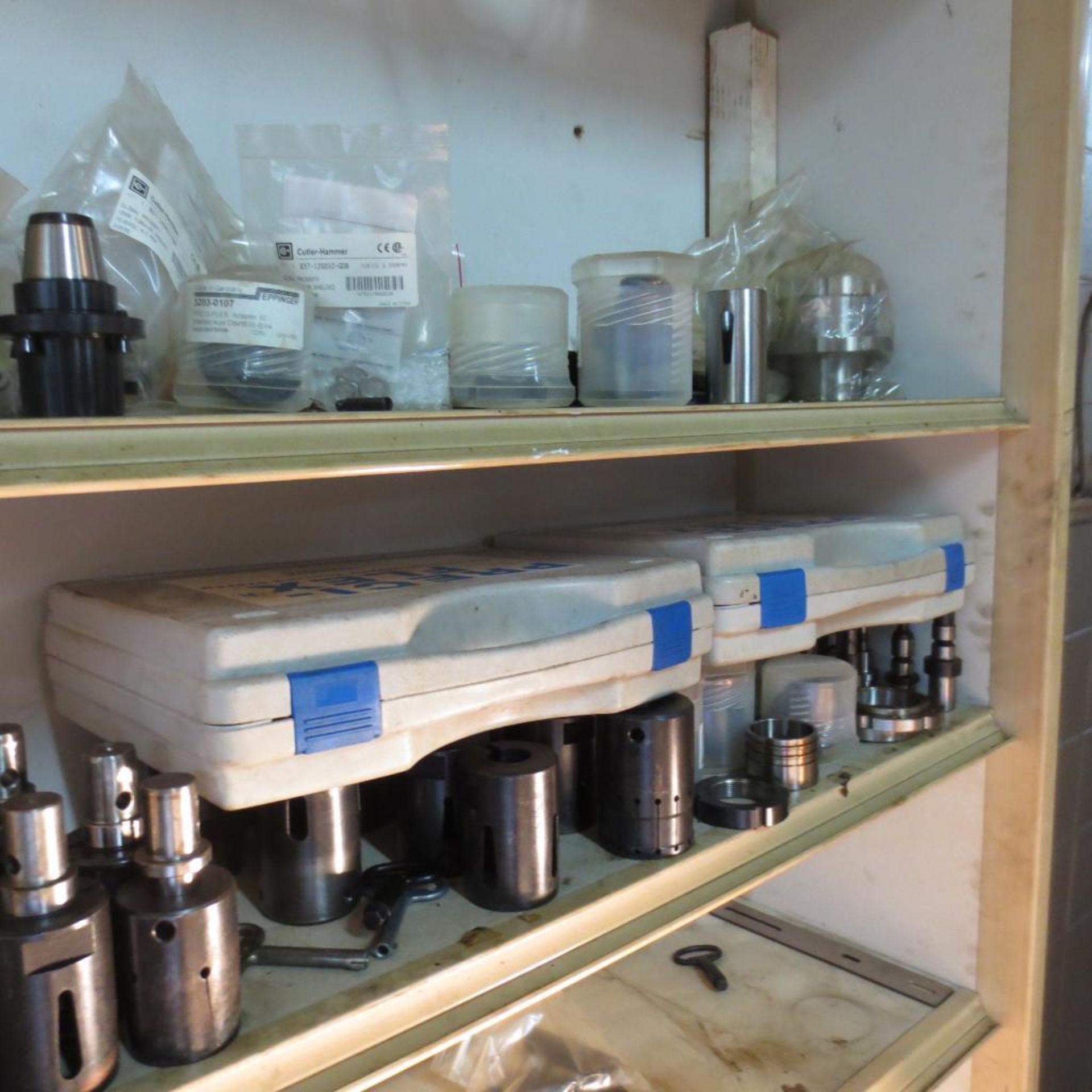 (2) Shelfs with Holders, Collet Pads and Bar Feeder Parts - Image 5 of 5