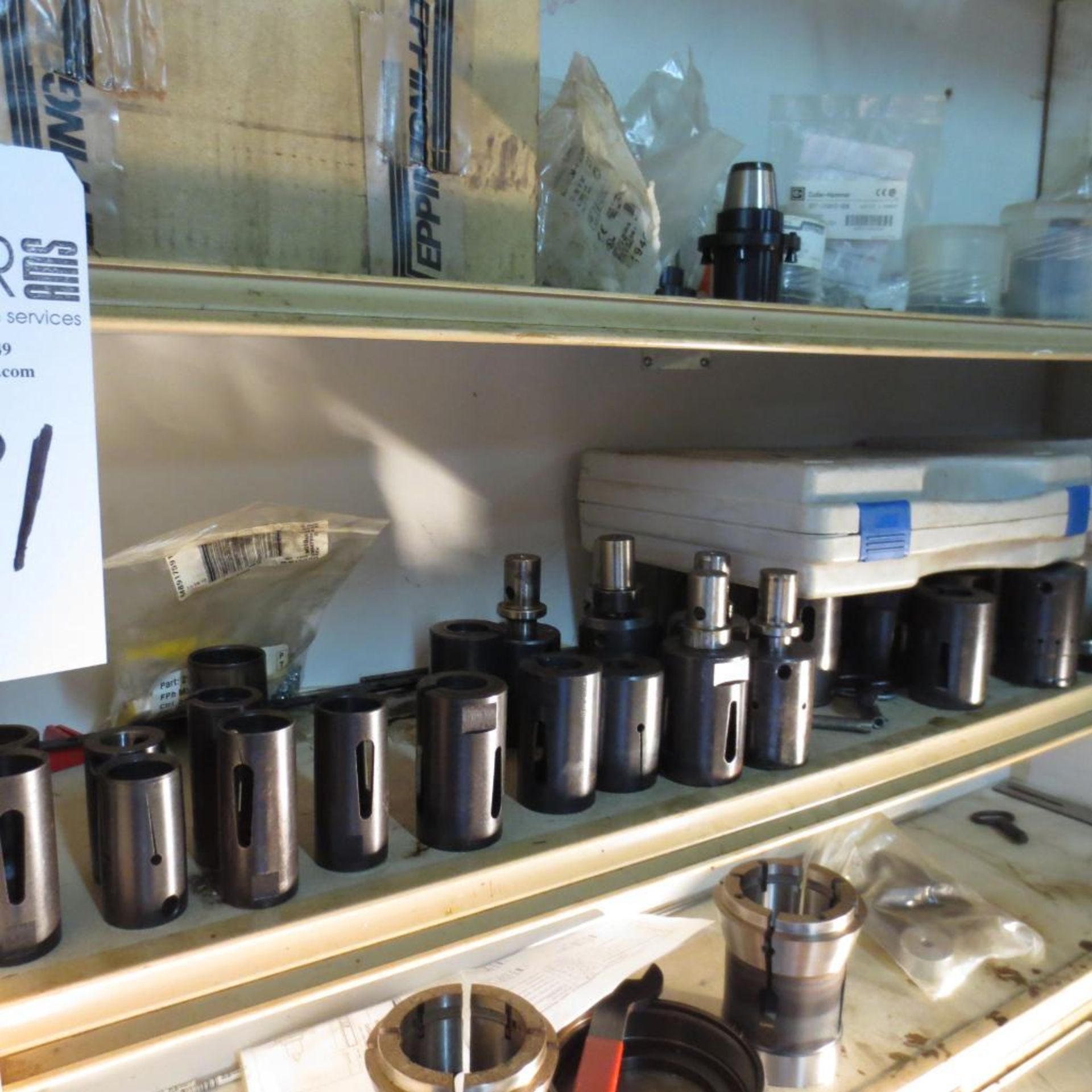 (2) Shelfs with Holders, Collet Pads and Bar Feeder Parts - Image 4 of 5