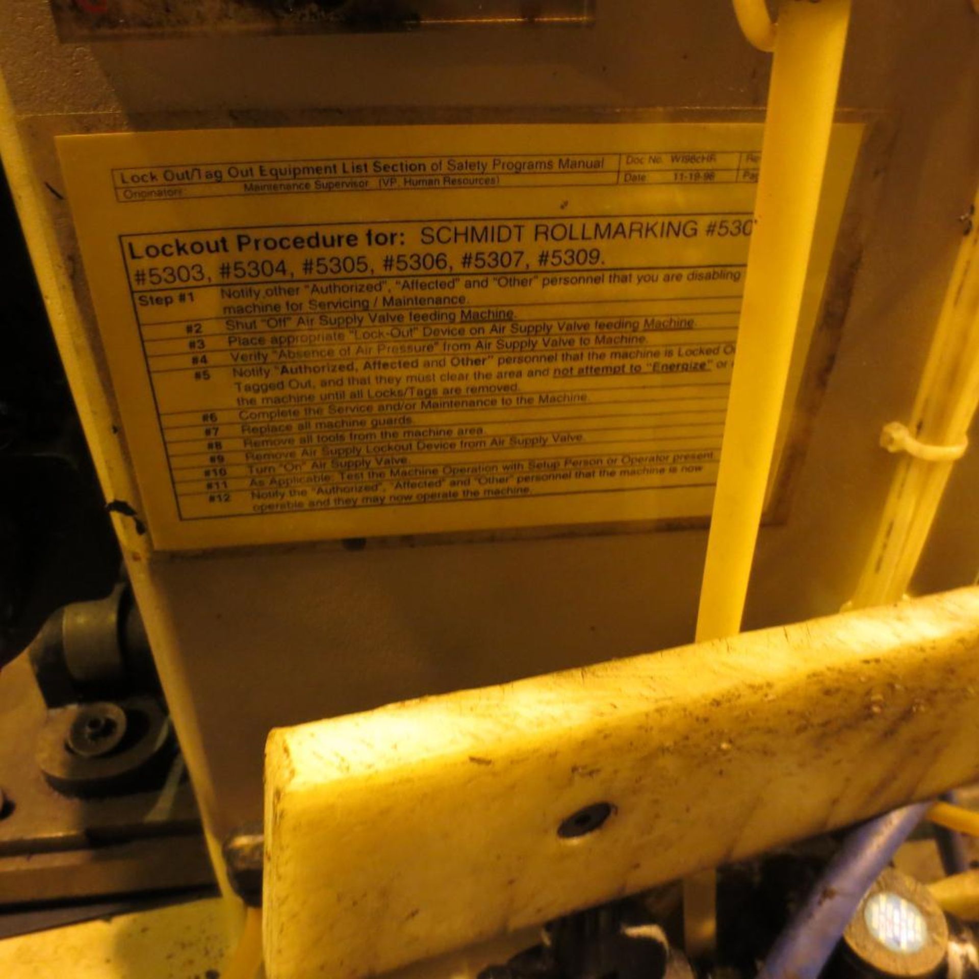 Schmidt Roll Marking Machine mdl.509, S/N 11326 *RIGGING $25* - Image 3 of 4