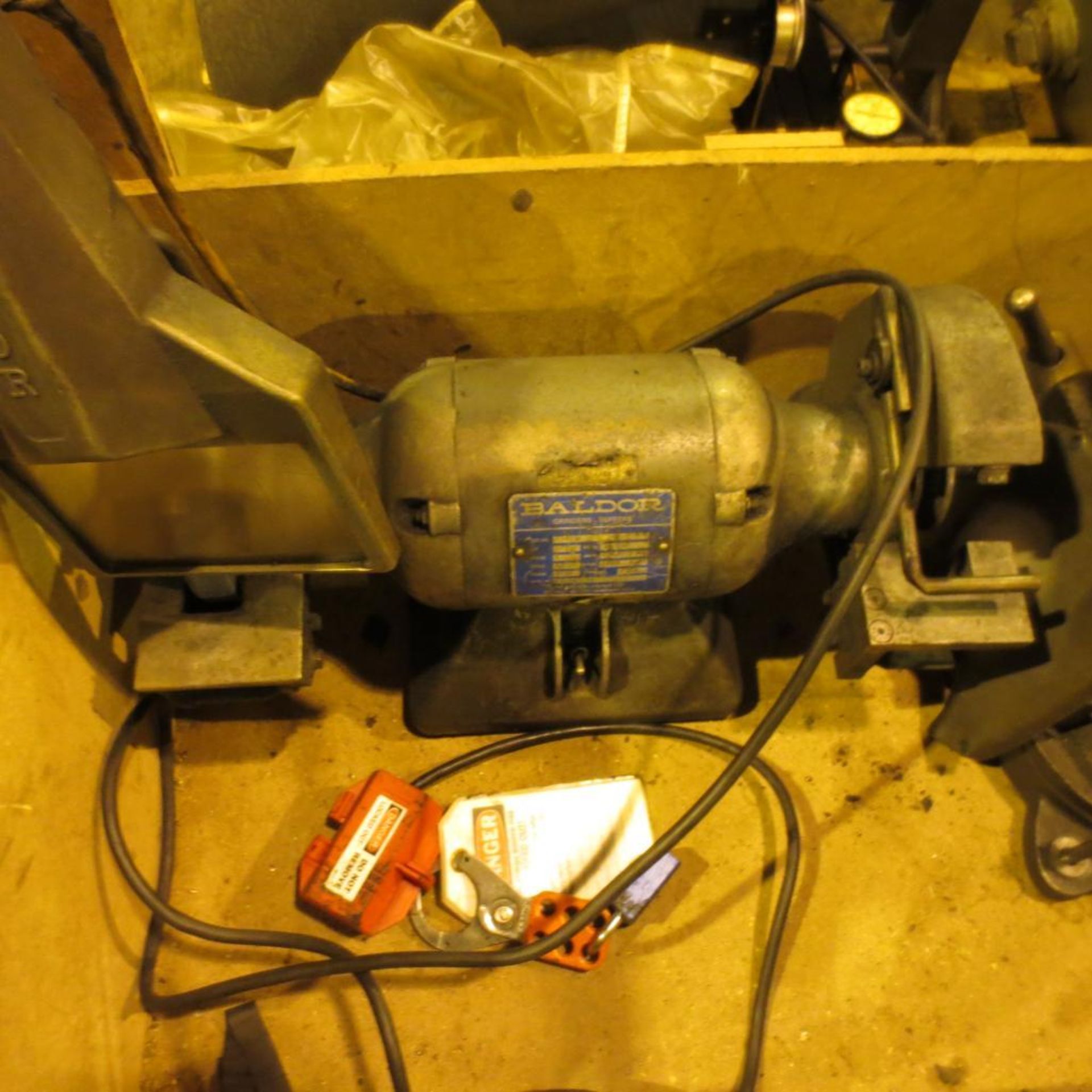 Baldor Double End Bench Grinder and Bench *RIGGING $25* - Image 2 of 3