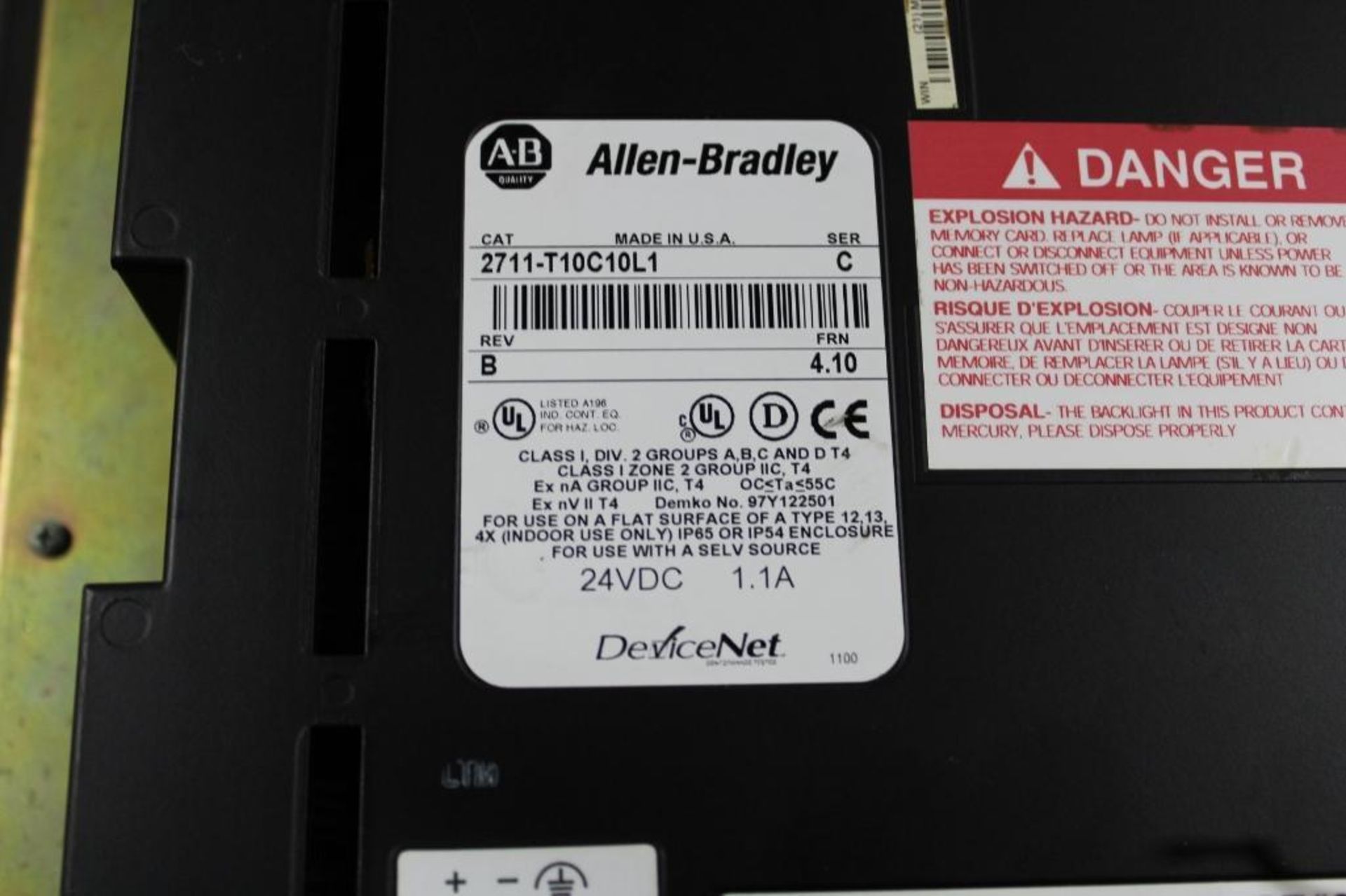 Allen-Bradley 2711-T10C10L1 PanelView 1000 - Image 2 of 2