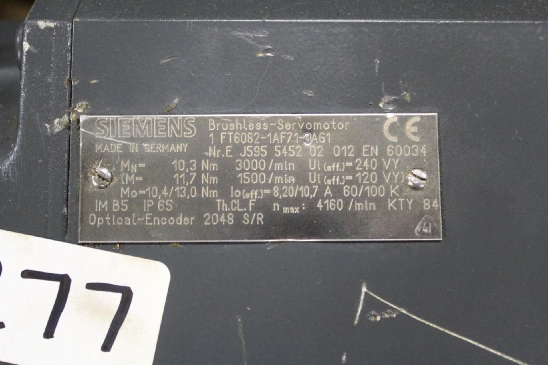 Siemens Brushless Servo Motor 1FT6082-1AF71-3AG1 - Image 2 of 2