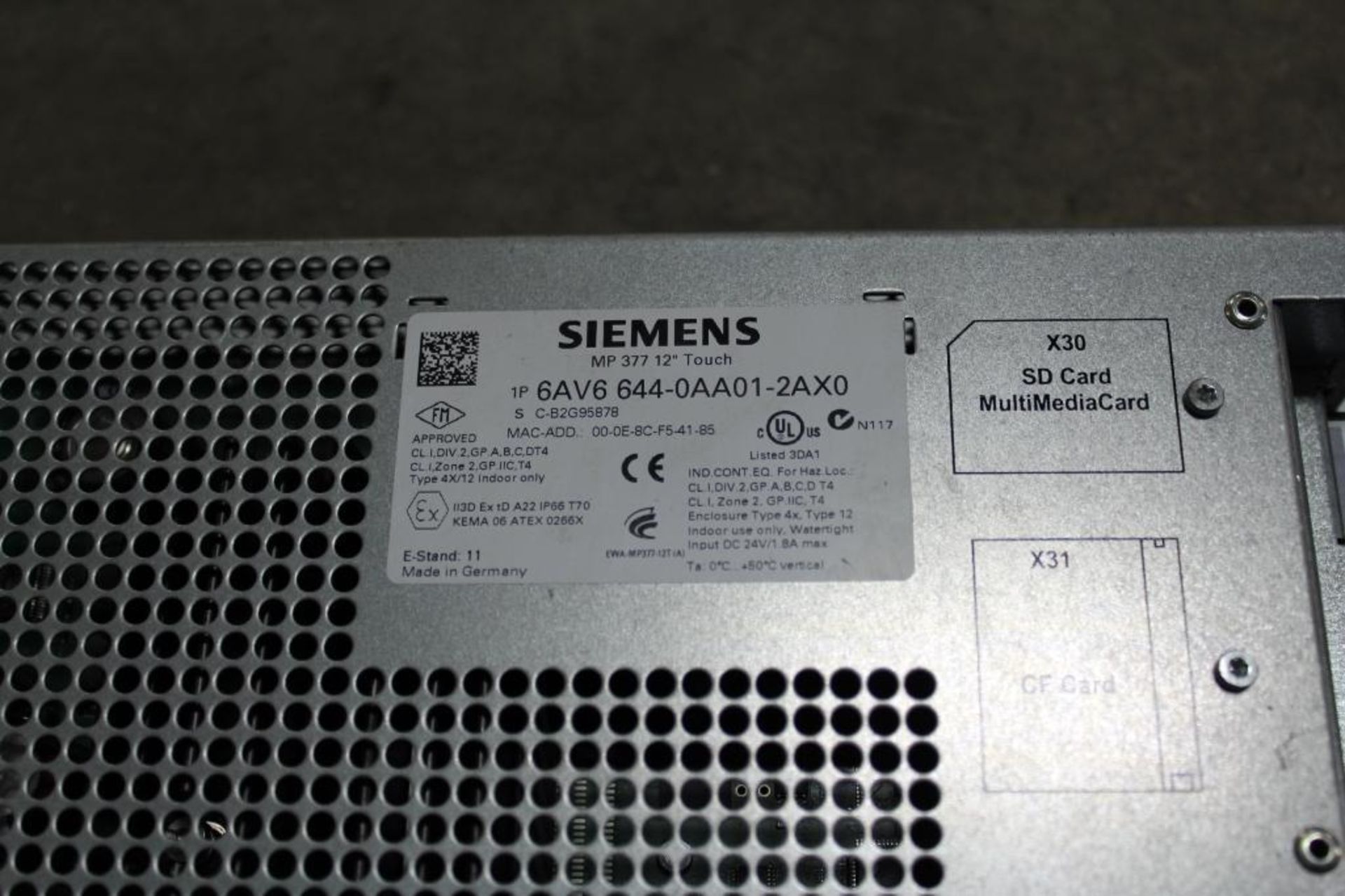 Siemens 6AV6 644-0AA01-2AX0 *Cosmetic Damage* Simatic Multi Panel Touch - Image 2 of 2