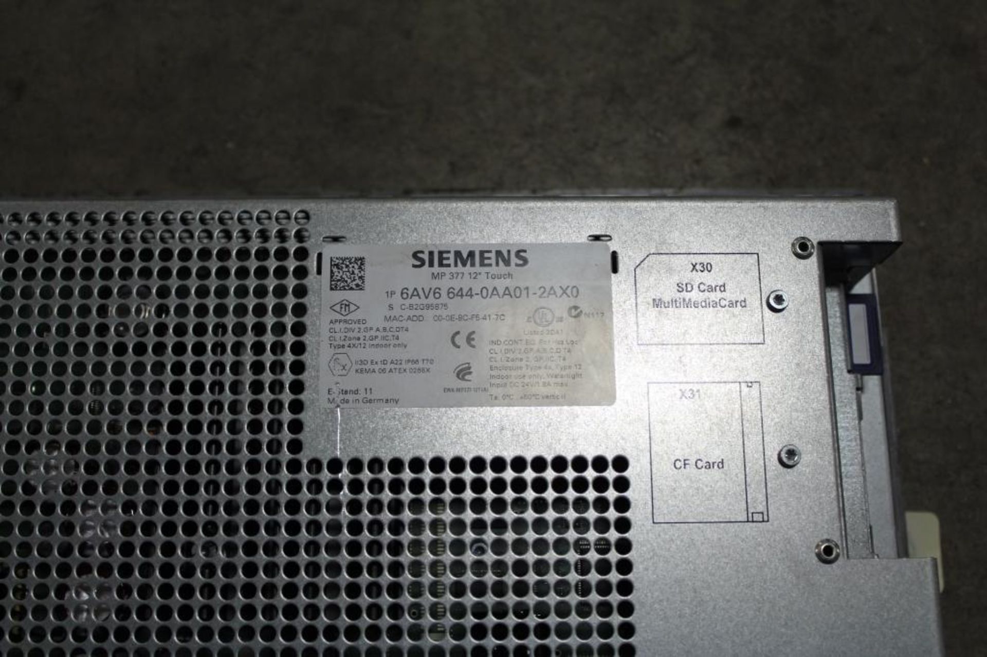 Siemens 6AV6 644-0AA01-2AX0 *Cosmetic Damage* Simatic Multi Panel Touch - Image 2 of 2