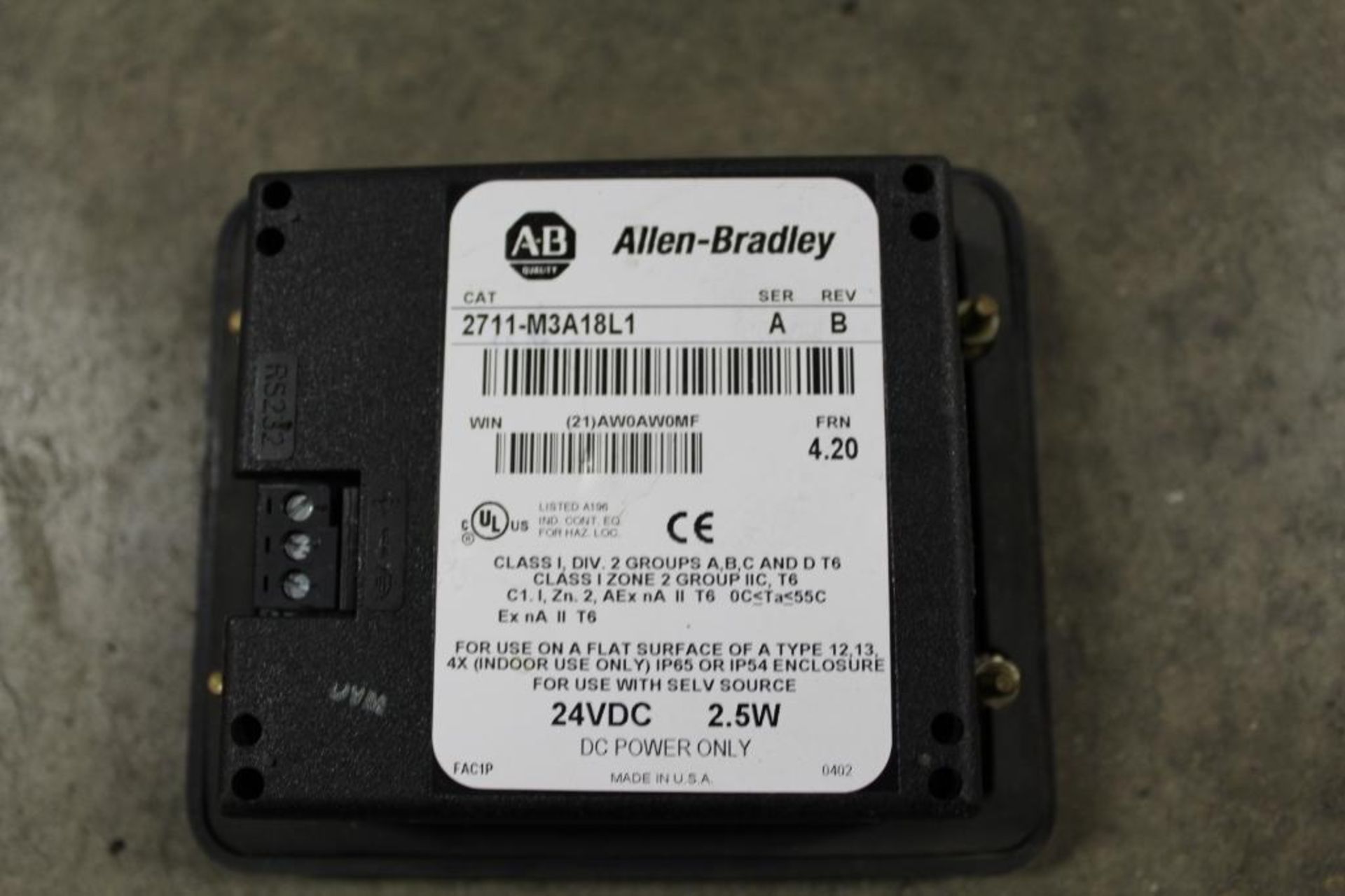 Allen-Bradley 2711-M3A18L1 PanelView 300 Micro - Image 2 of 2
